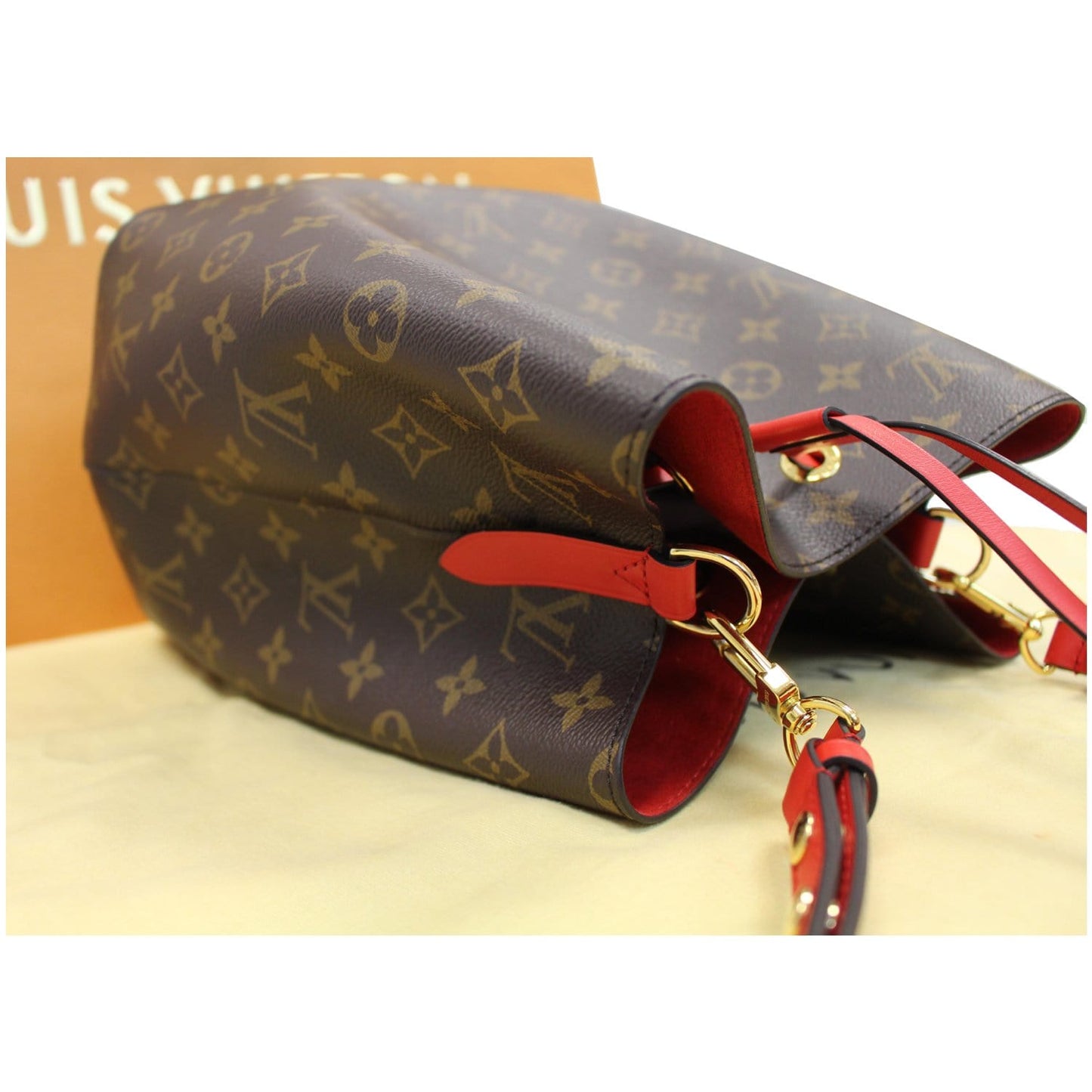 LOUIS VUITTON NeoNoe Monogram Canvas Shoulder Bag Coquelicot
