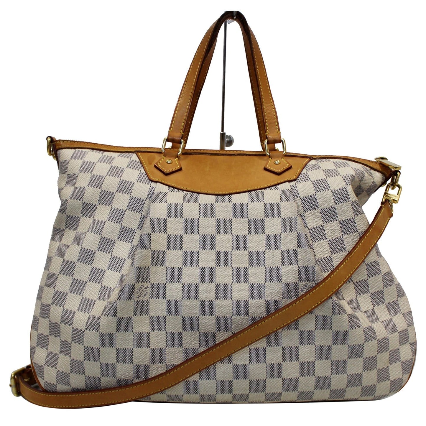 LOUIS VUITTON Siracusa GM Damier Azur Shoulder Handbag White