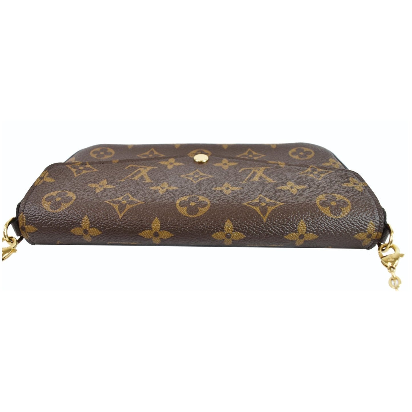 LOUIS VUITTON Pochette Felicie Monogram Canvas Crossbody Bag Brown