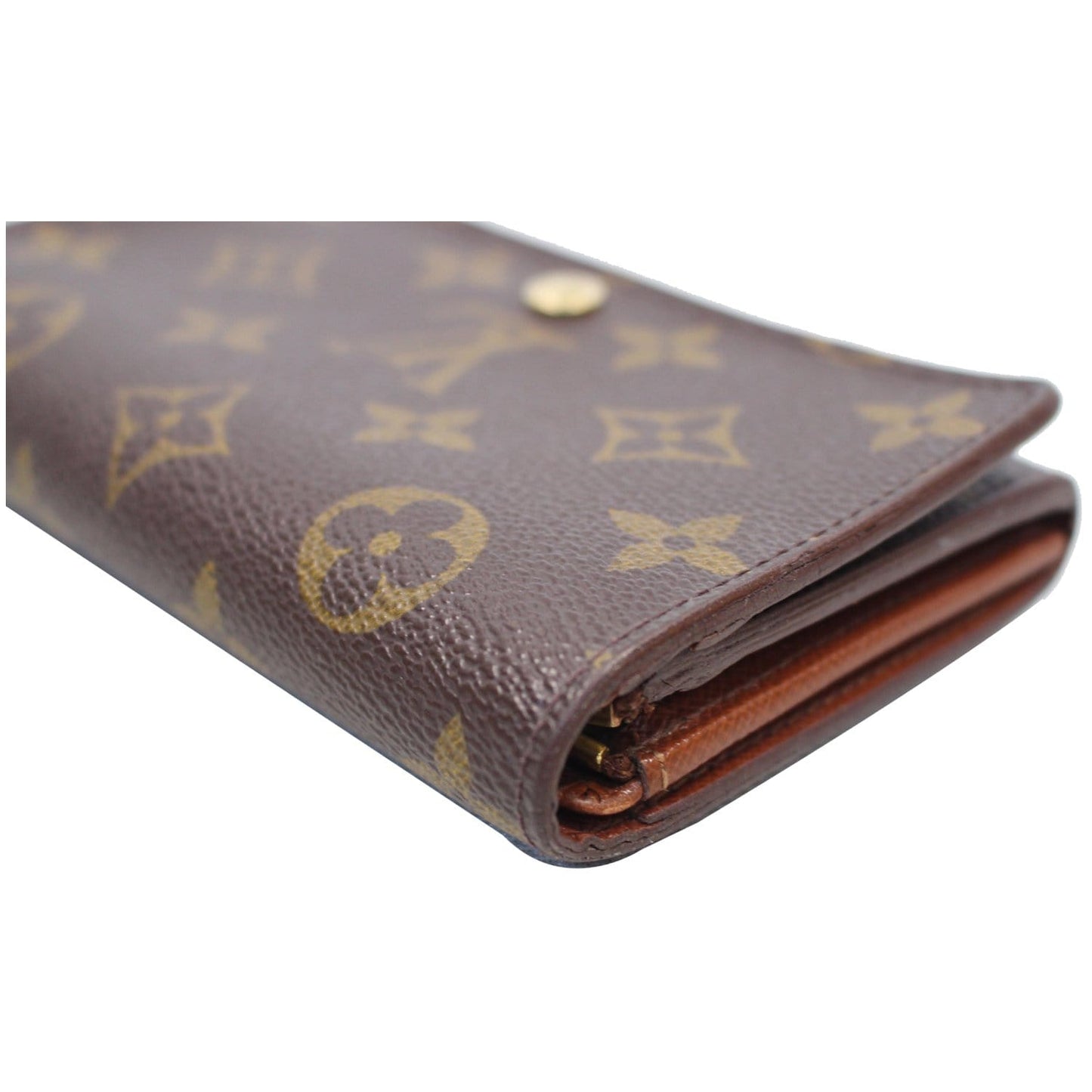 LOUIS VUITTON Porte Monnaie Monogram Billets Tresor Wallet Brown
