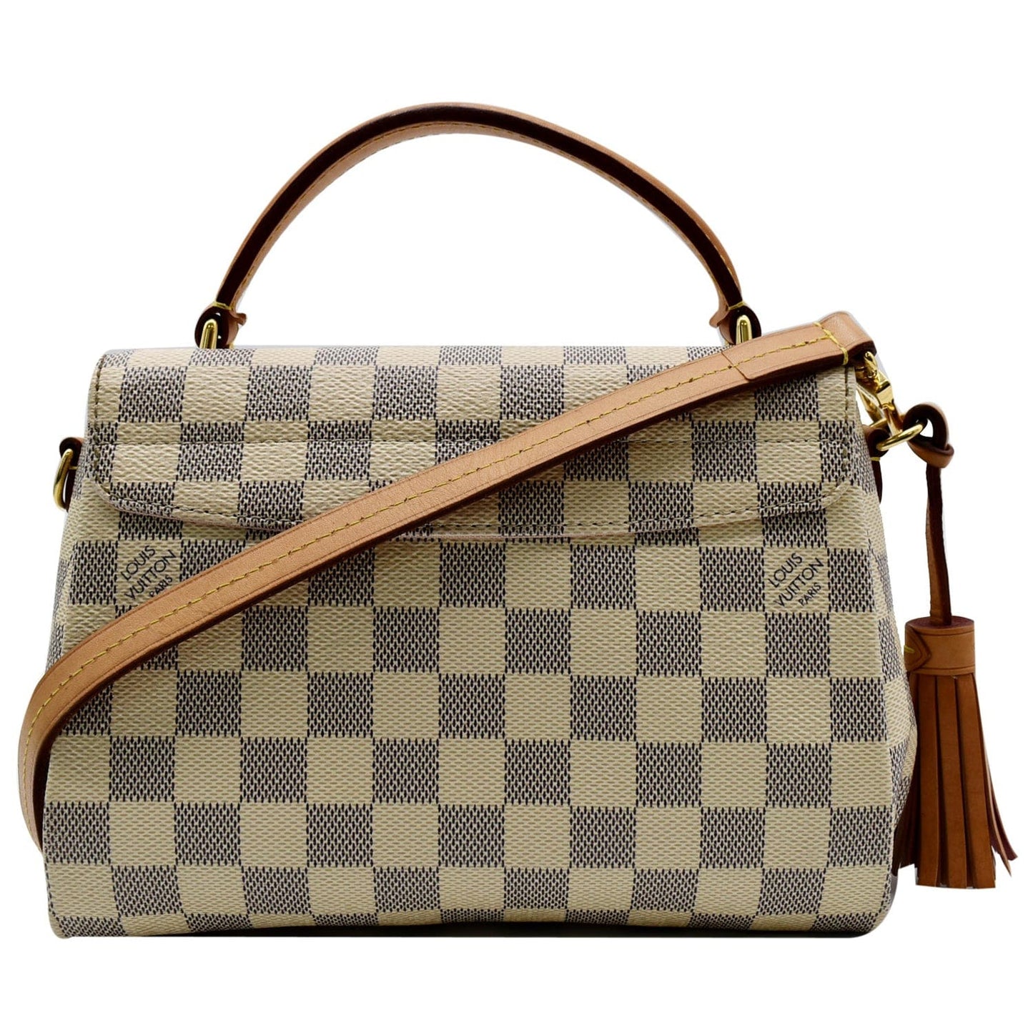 LOUIS VUITTON Croisette Damier Azur Satchel Crossbody Bag White