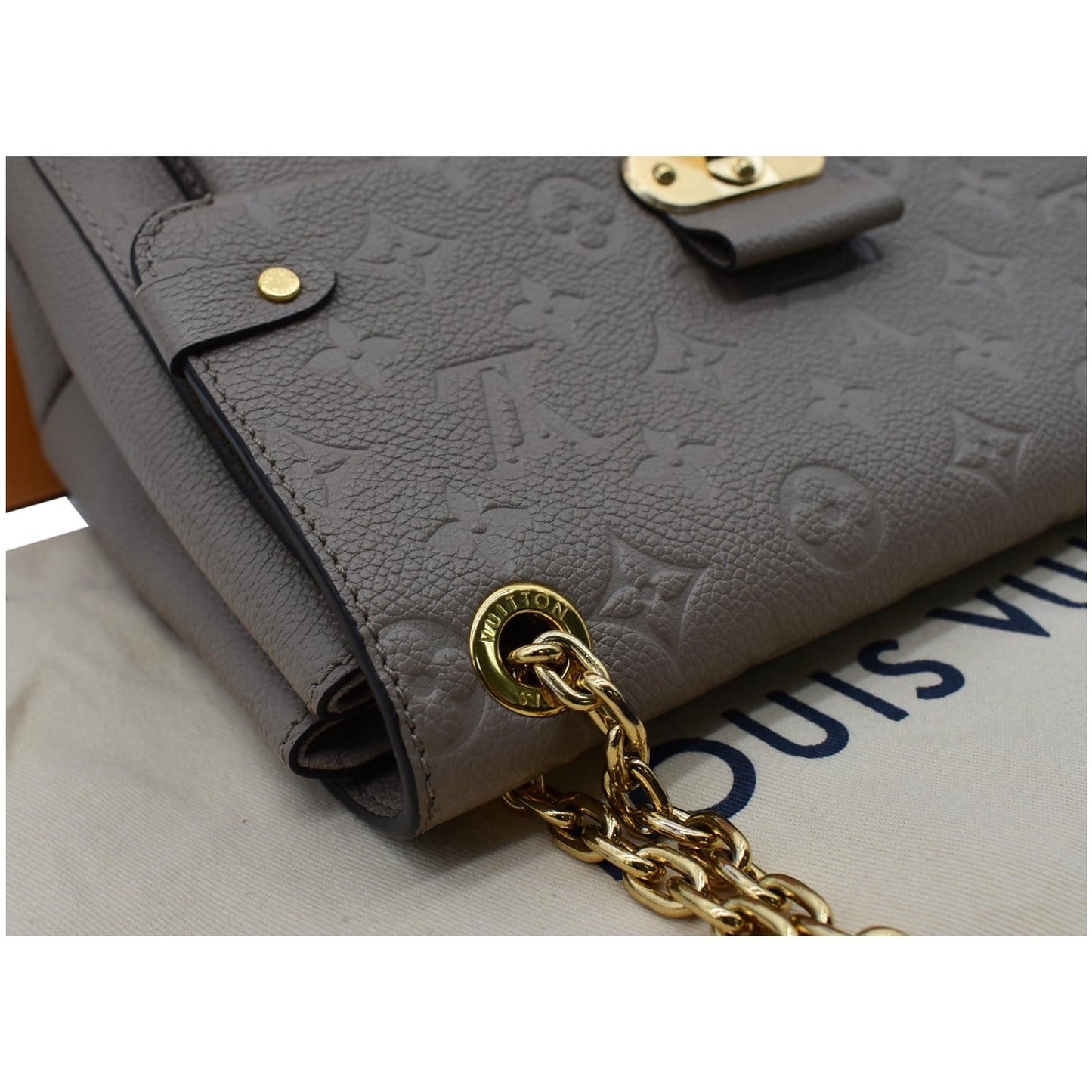 LOUIS VUITTON Vavin MM Monogram Empreinte Shoulder Bag Taupe