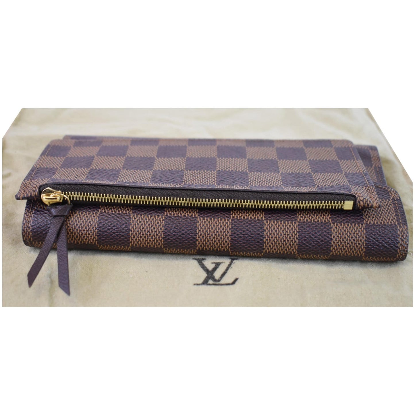 LOUIS VUITTON Josephine Damier Ebene Wallet Brown