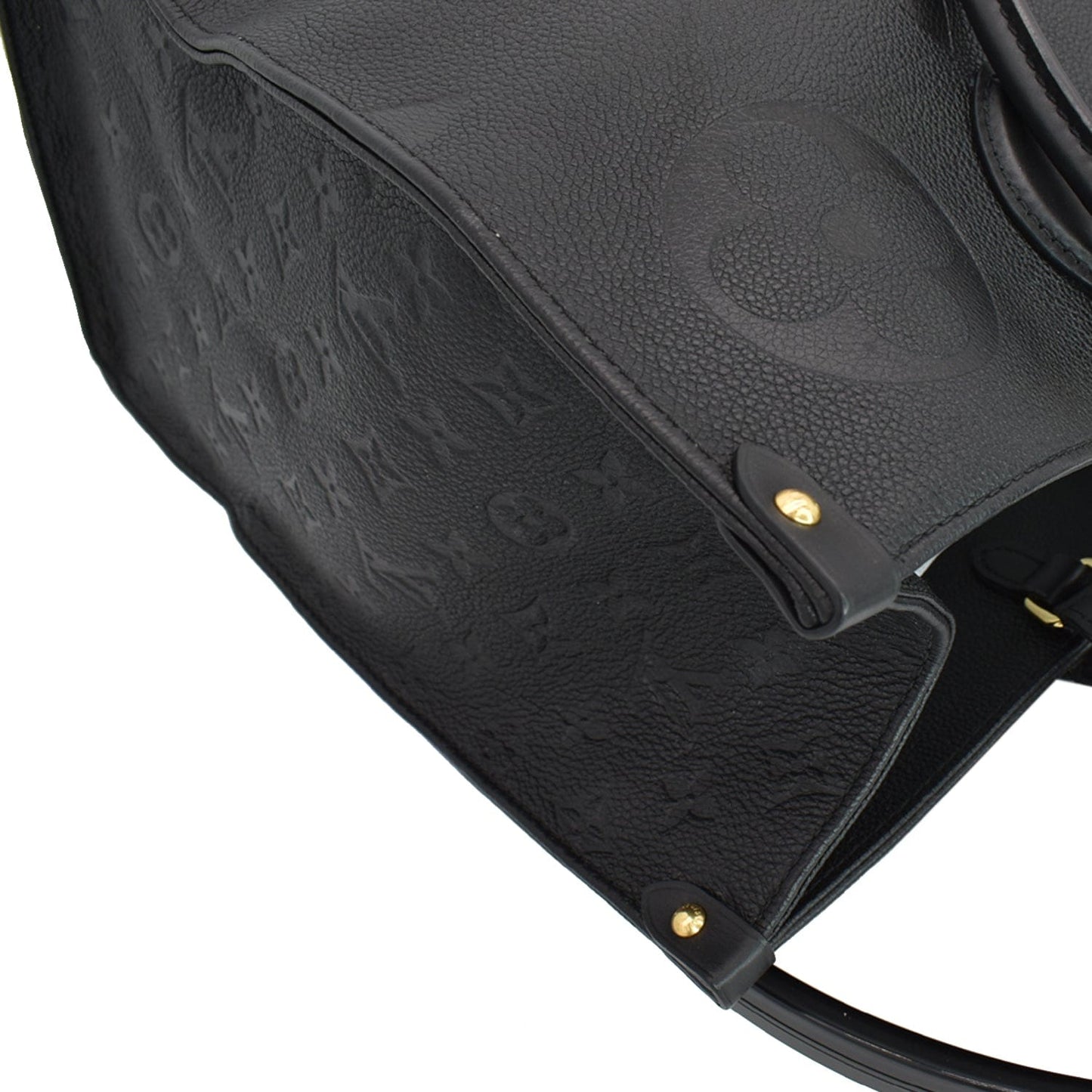 LOUIS VUITTON Onthego GM Monogram Empreinte Leather Tote Bag Black