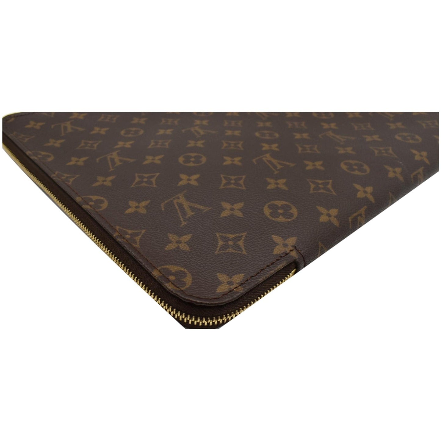 LOUIS VUITTON Monogram Canvas Poche Documents Portfolio Case Brown