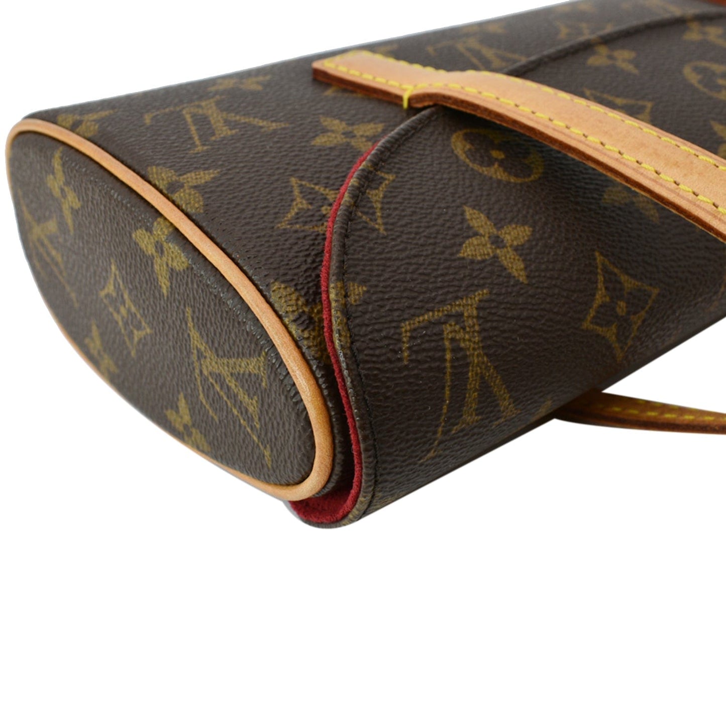 LOUIS VUITTON Sonatine Monogram Canvas Satchel Bag Brown