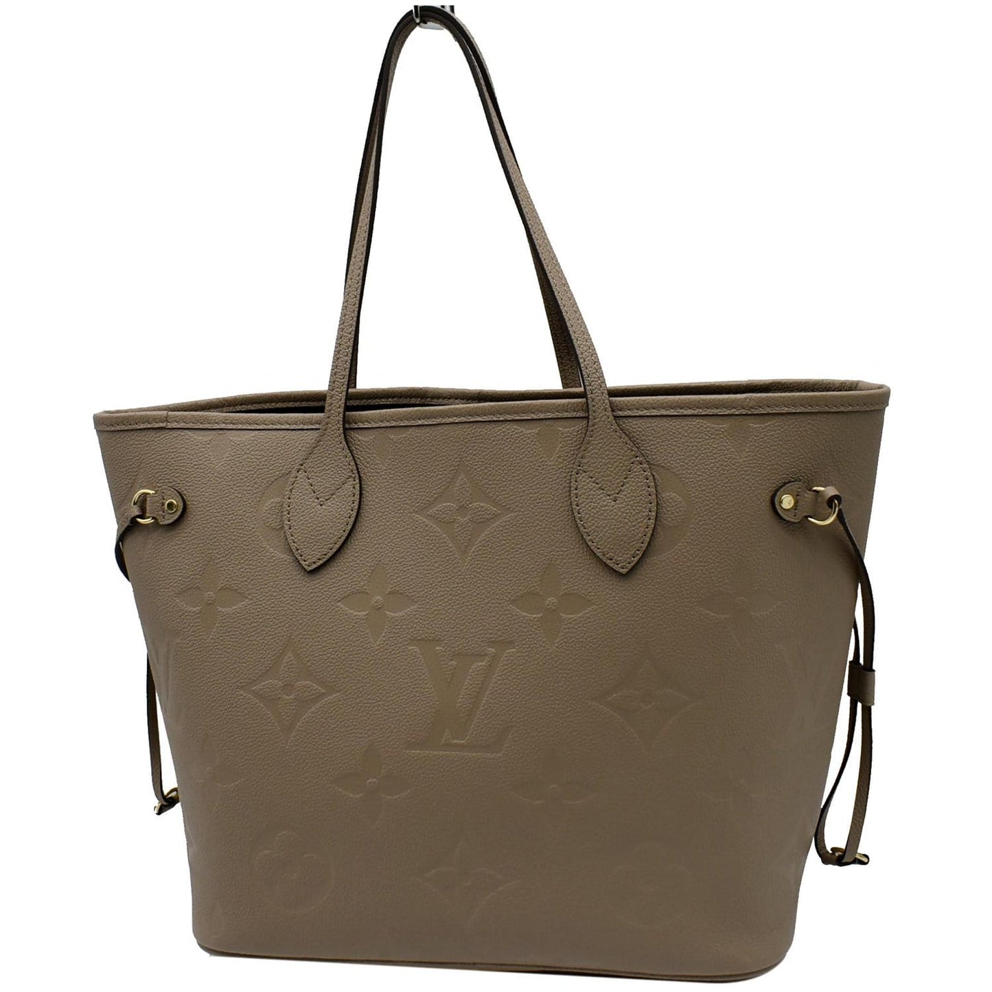 LOUIS VUITTON  Neverfull MM Monogram Empreinte Tote Bag Beige