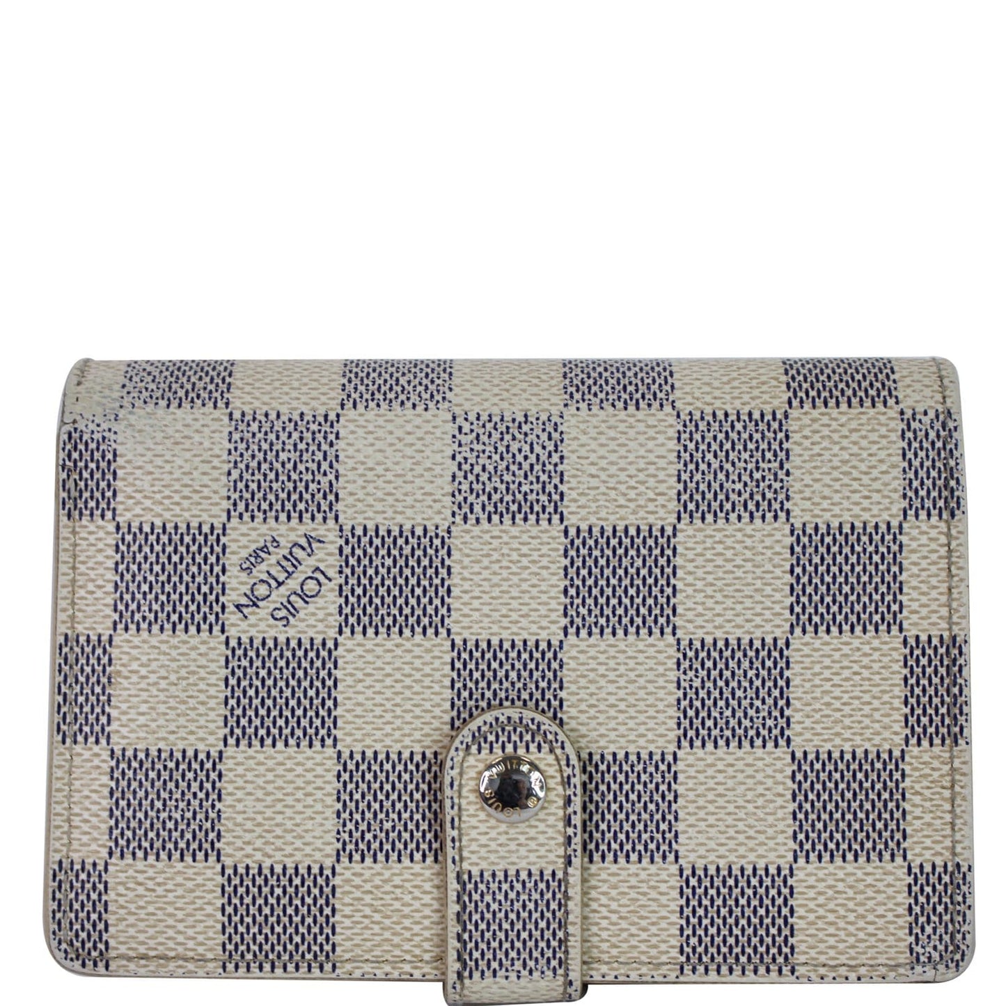 LOUIS VUITTON French Kisslock Damier Auzr Wallet Brown