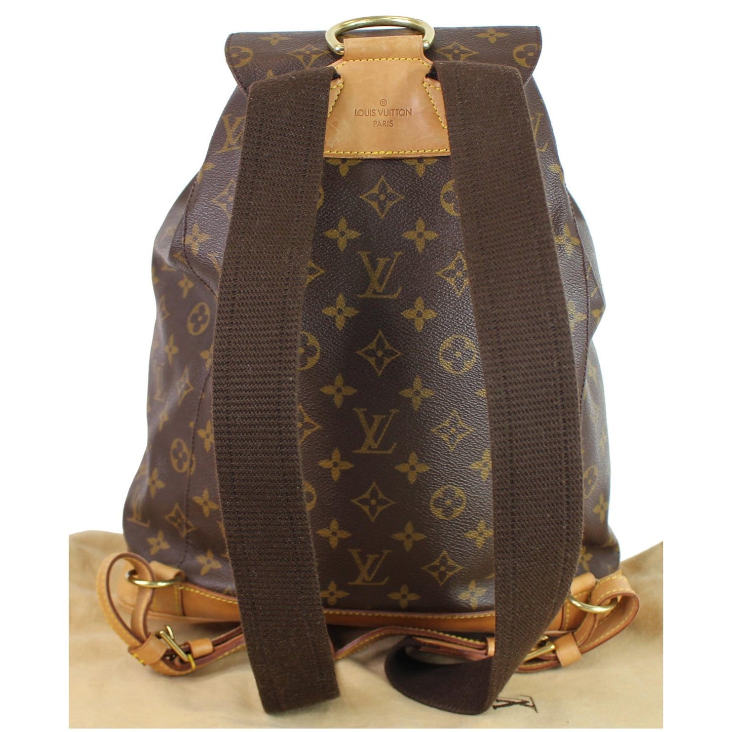 LOUIS VUITTON Montsouris GM Monogram Canvas Backpack Bag Brown
