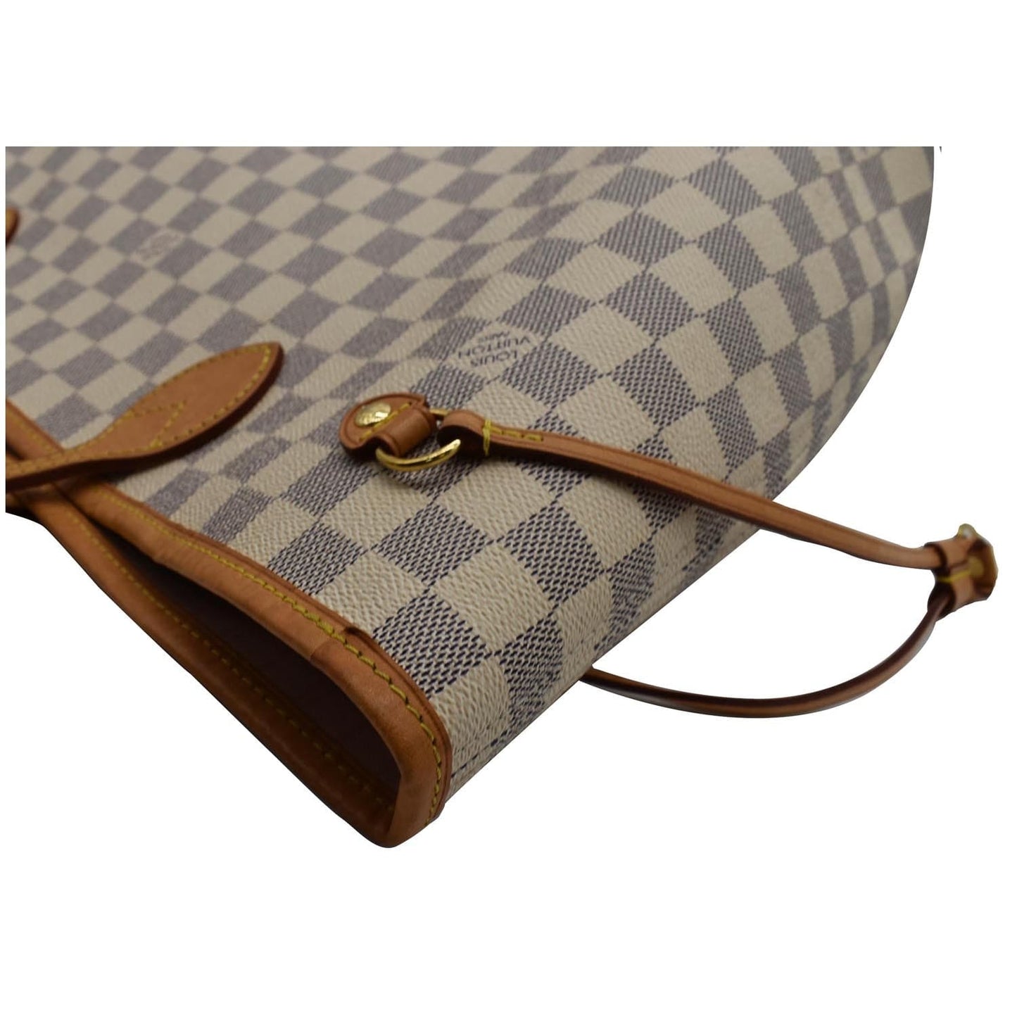 LOUIS VUITTON Neverfull MM Damier Azur Tote Bag White