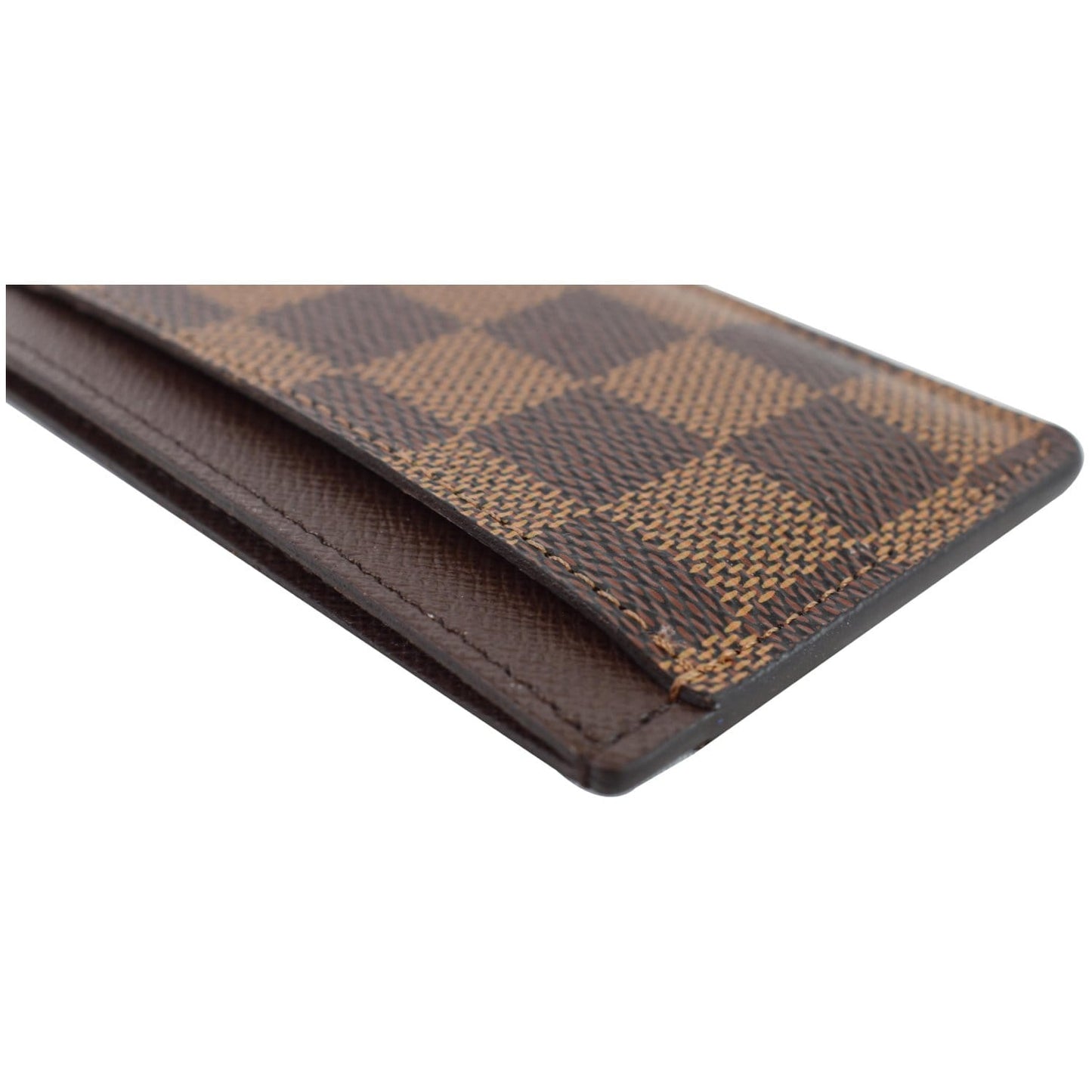 LOUIS VUITTON Card Holder Damier Ebene Brown