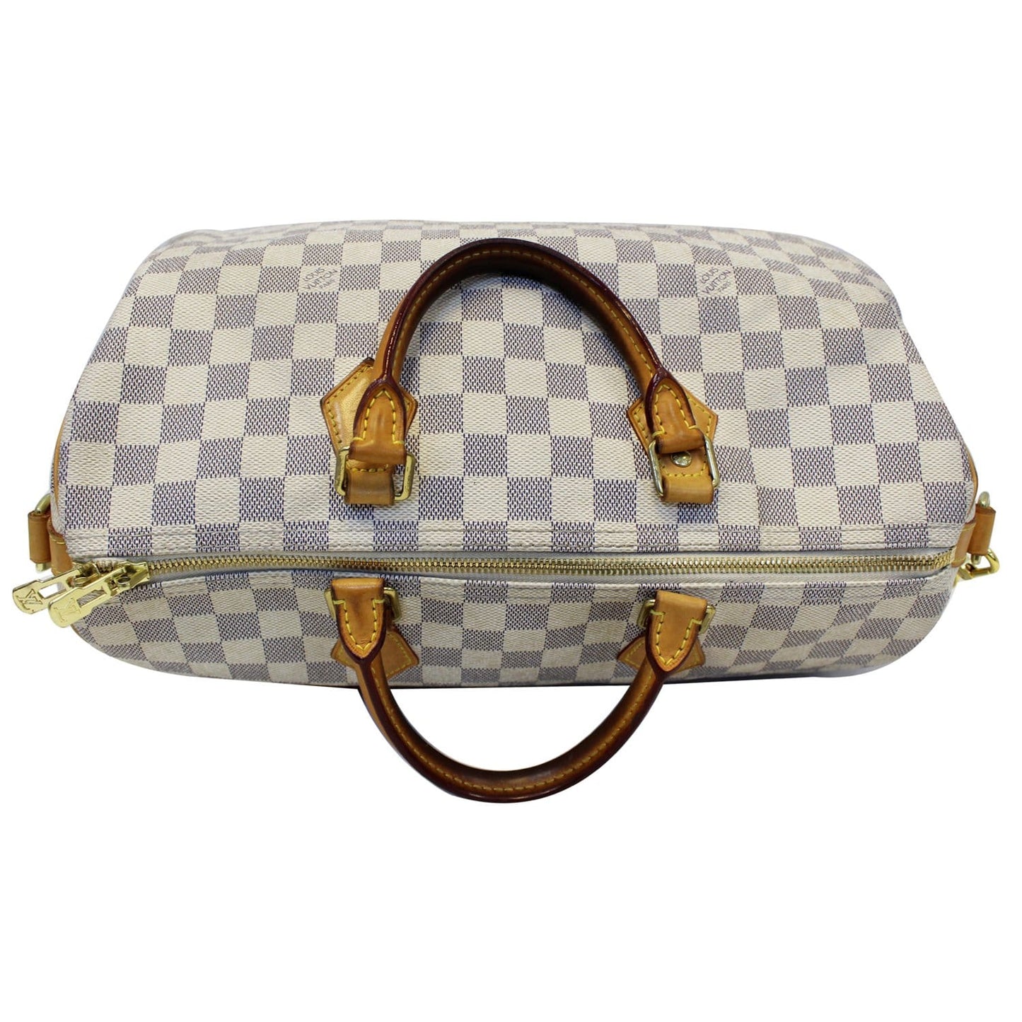 Louis Vuitton Speedy 35 Bandouliere Damier Azur Shoulder Bag White