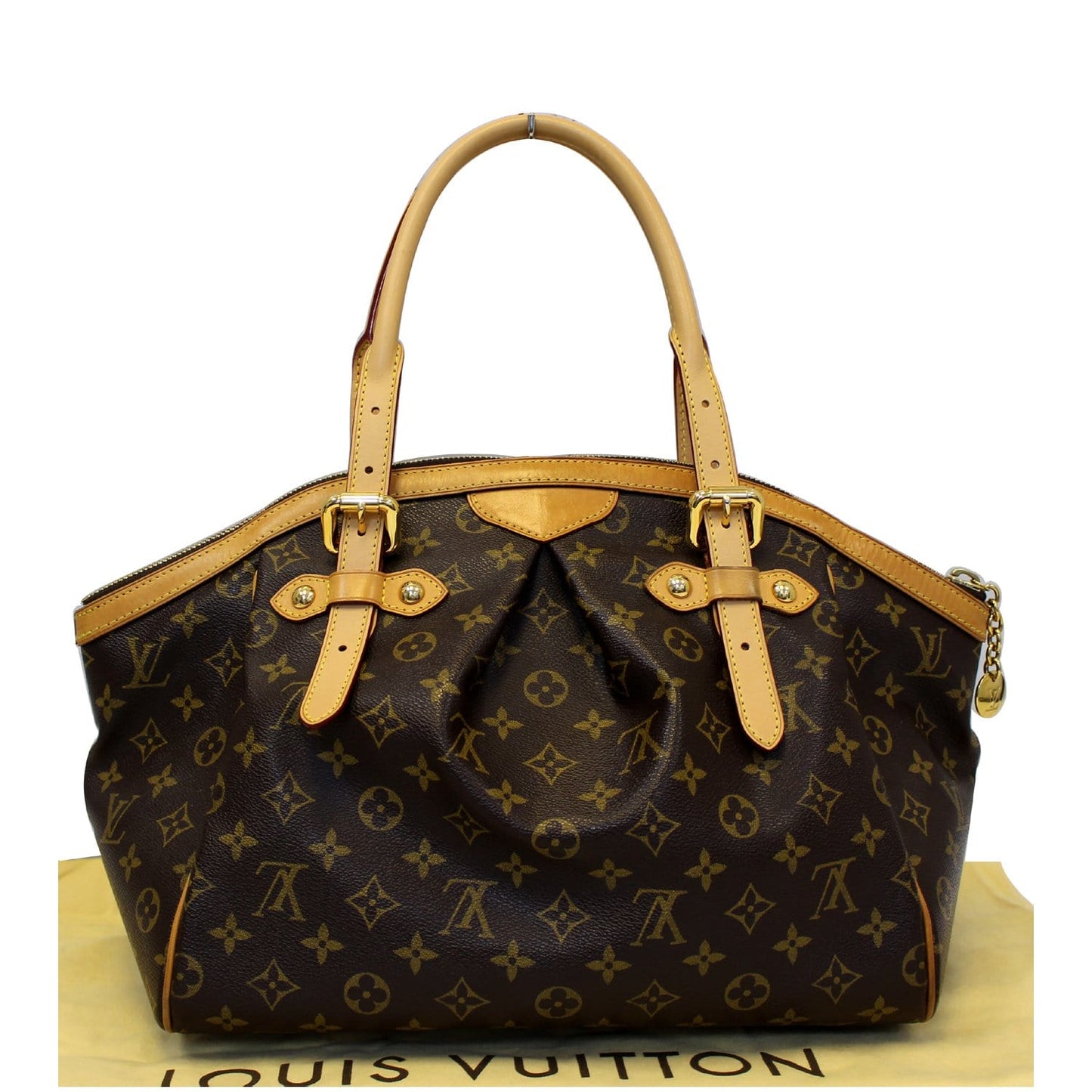 LOUIS VUITTON Tivoli GM Monogram Canvas Shoulder Satchel Bag Brown