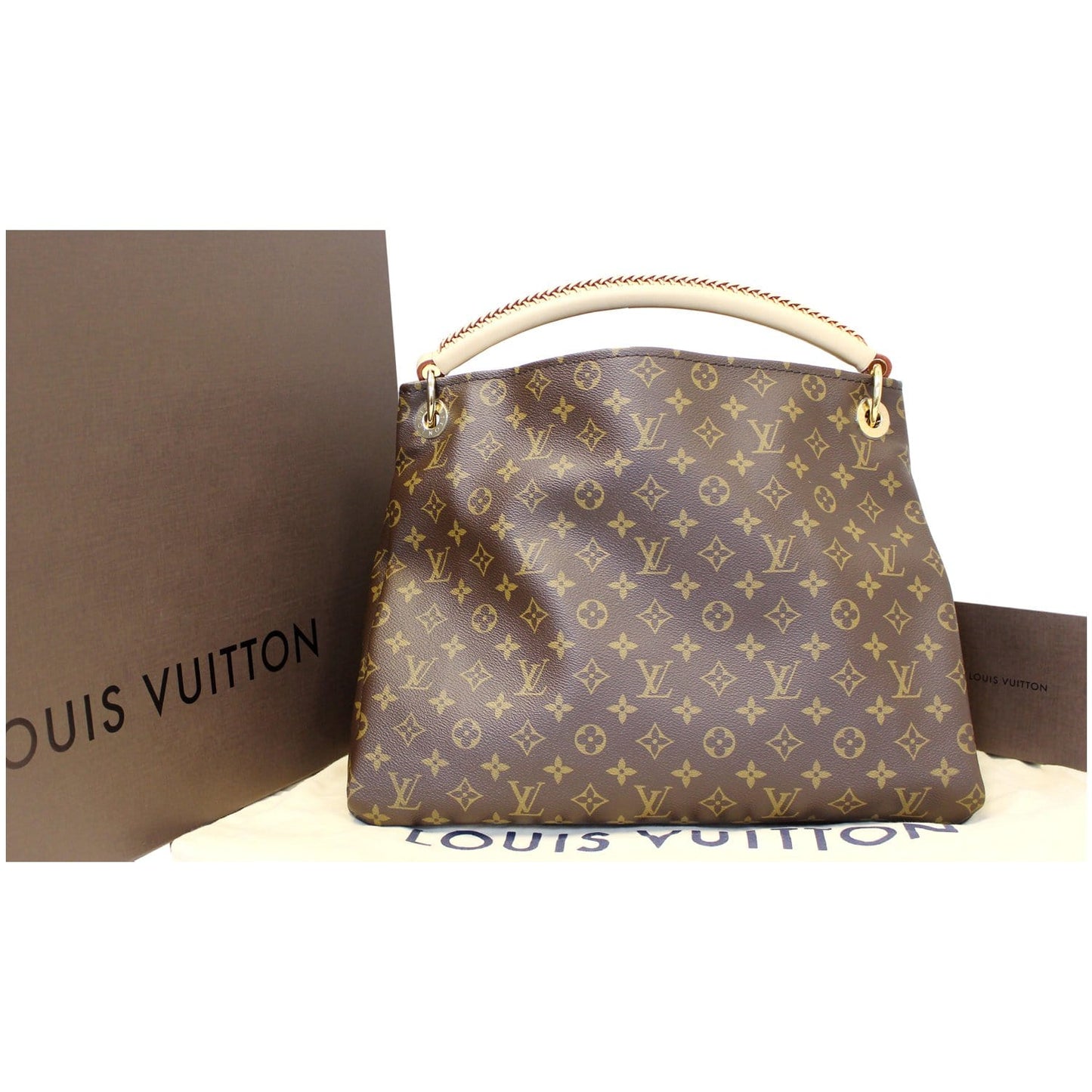 LOUIS VUITTON Artsy MM Monogram Canvas Shoulder Bag Brown