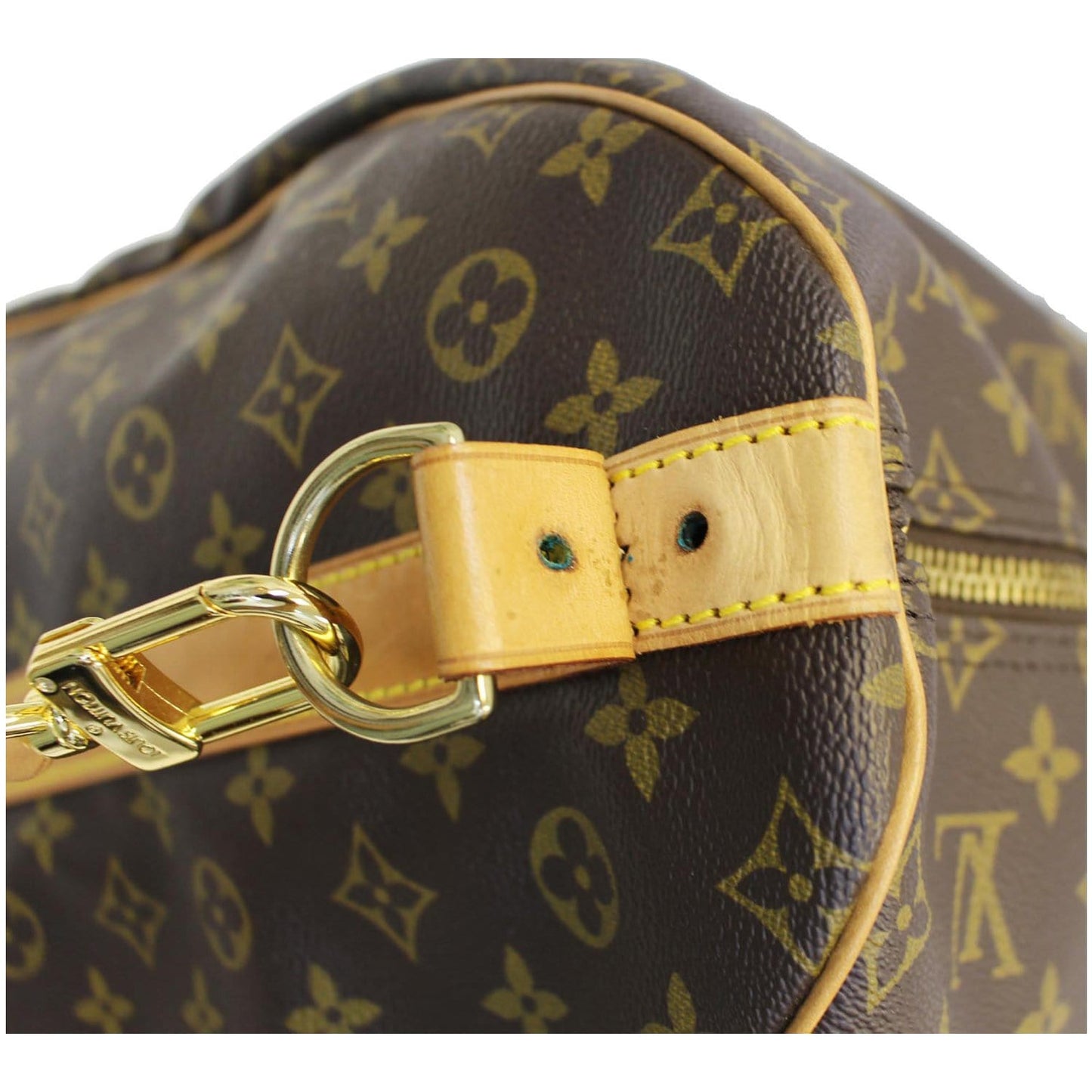 LOUIS VUITTON Keepall 55 Bandouliere Monogram Canvas Travel Bag Brown