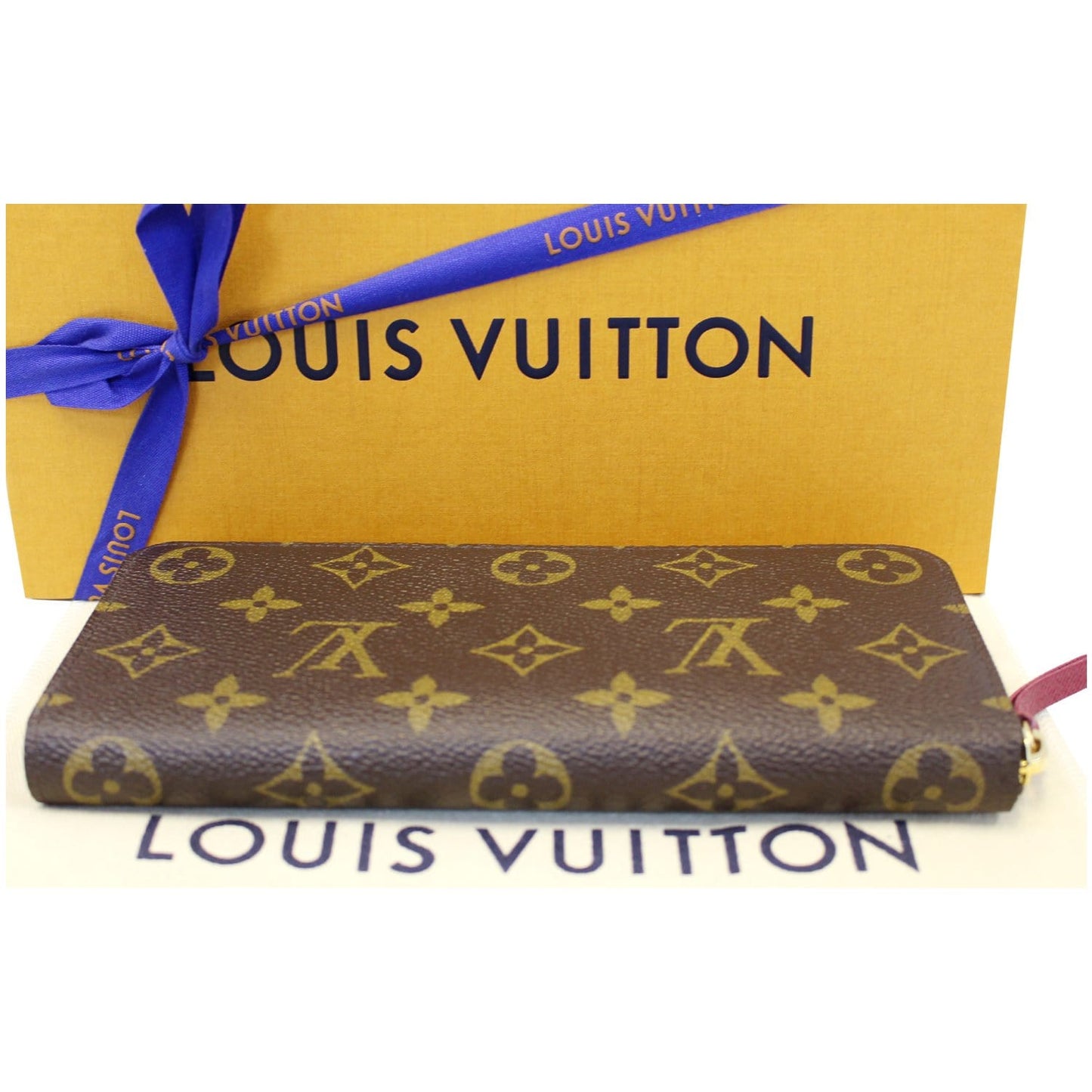 LOUIS VUITTON Clemence Monogram Canvas Wallet Brown