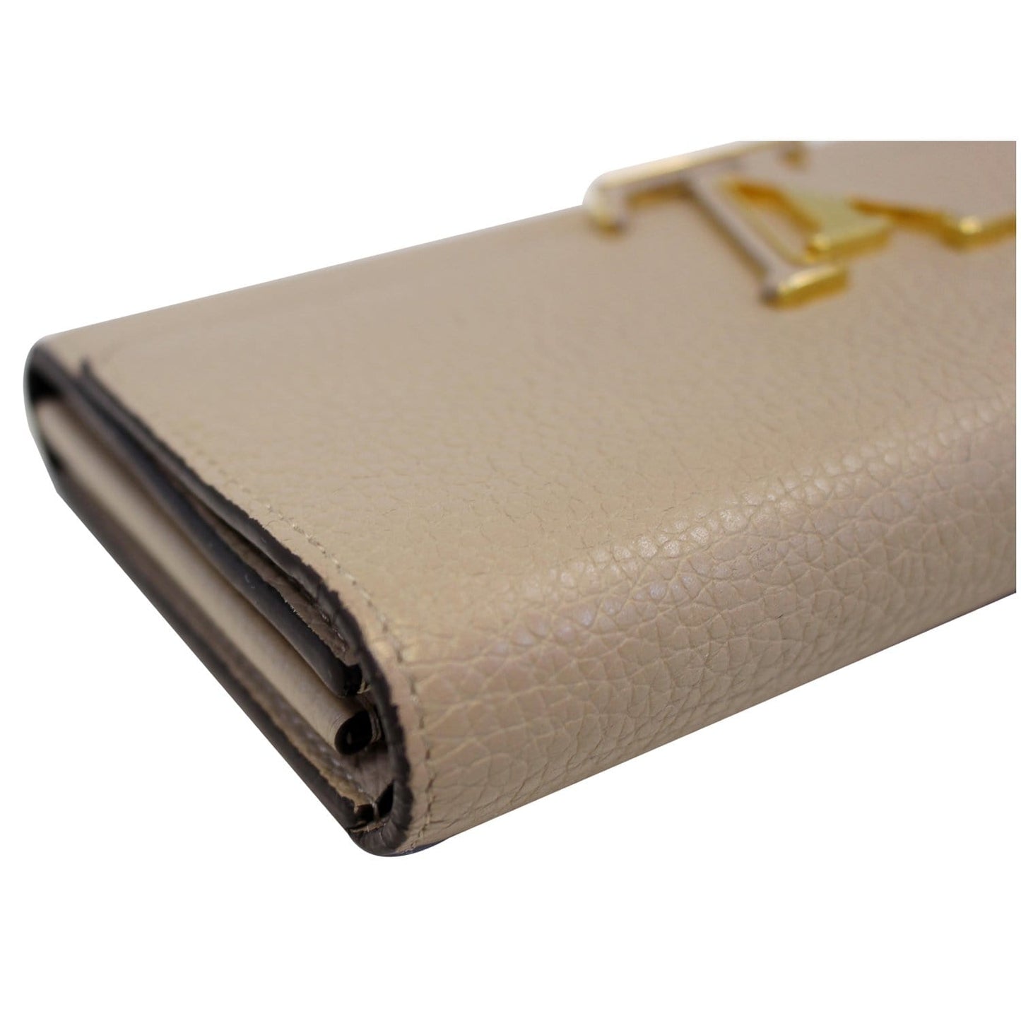 LOUIS VUITTON Capucines Taurillon Leather Wallet Galet