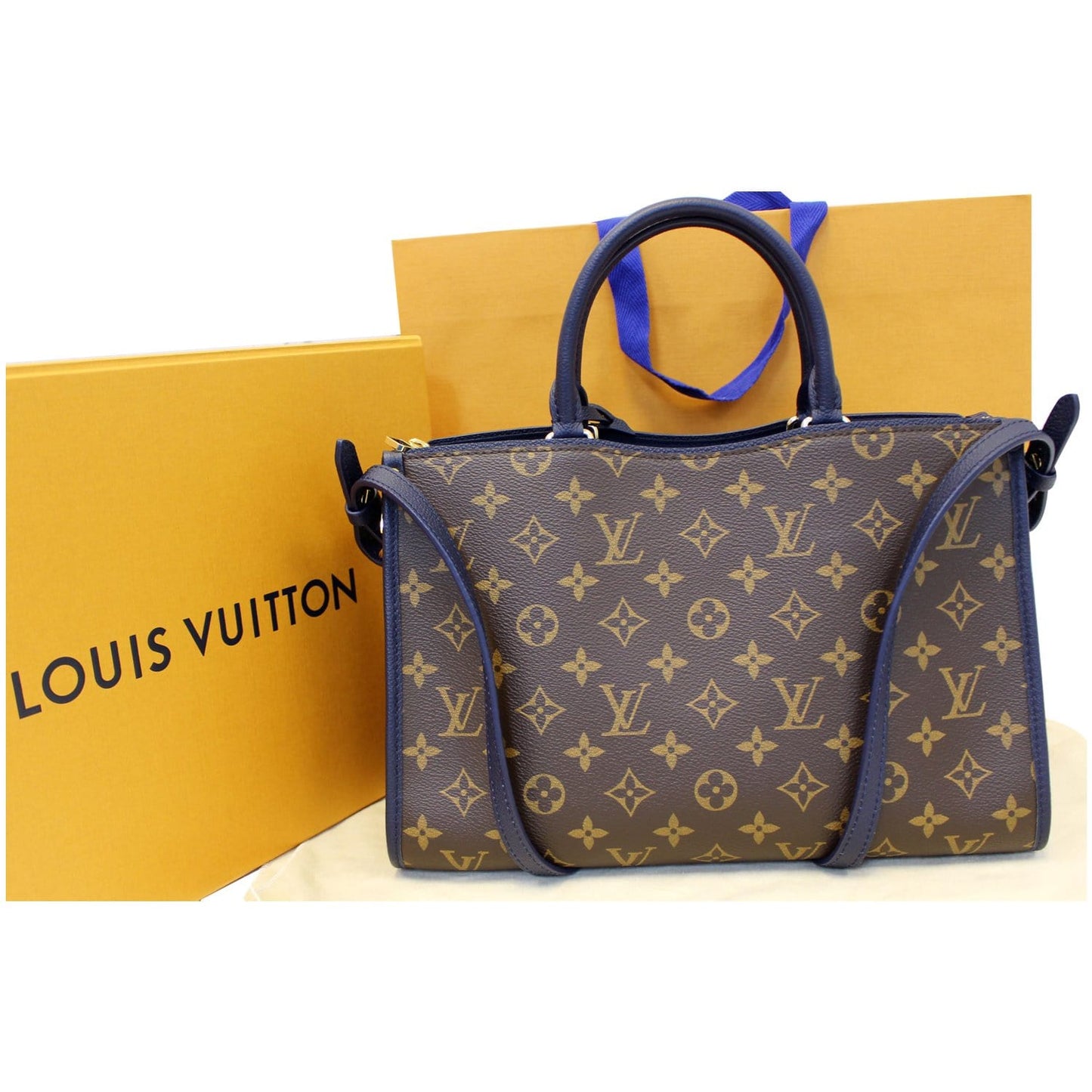 LOUIS VUITTON Popincourt PM Monogram Canvas Shoulder Bag Brown/Marine