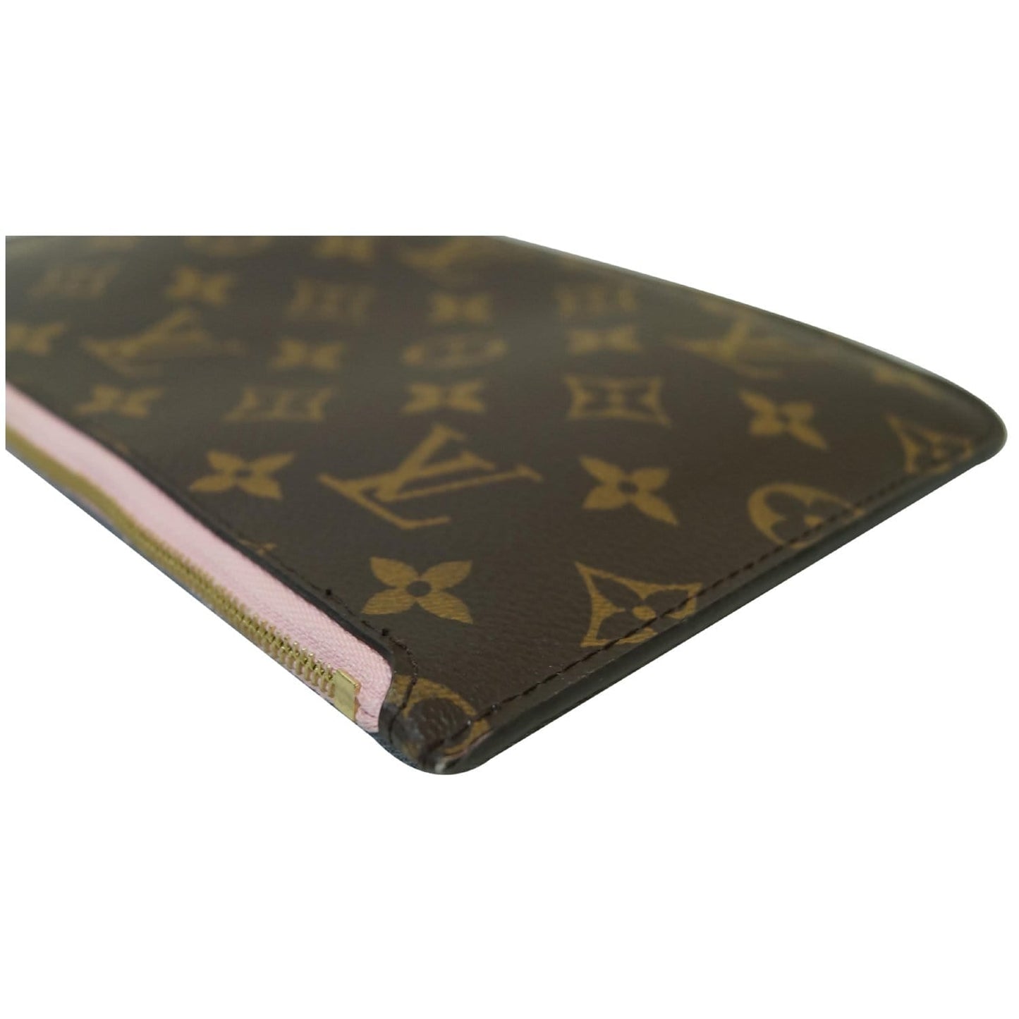 LOUIS VUITTON Pochette Wristlet Pouch Monogram Canvas Neverfull MM Brown