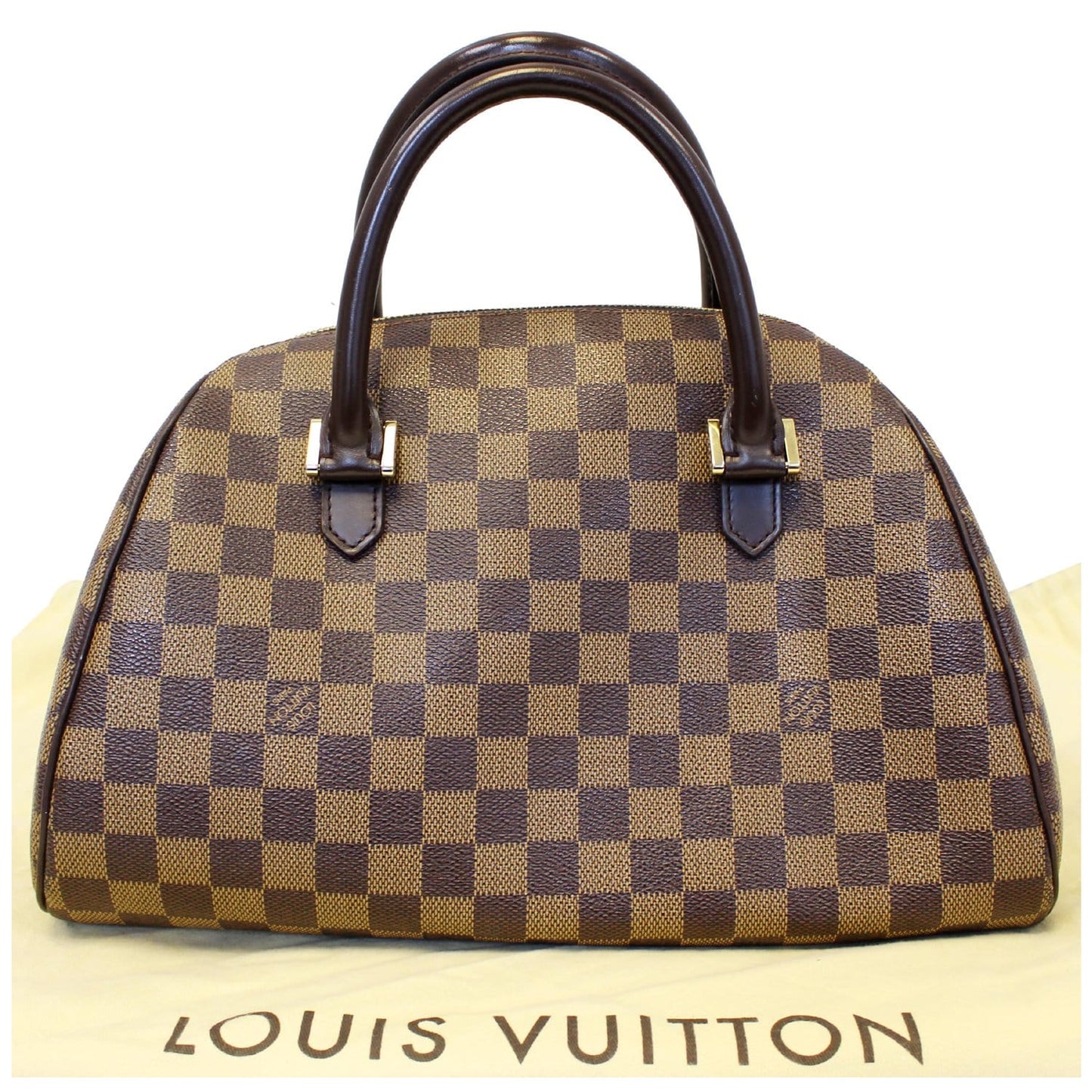 LOUIS VUITTON Ribera MM Damier Ebene Satchel Bag Brown