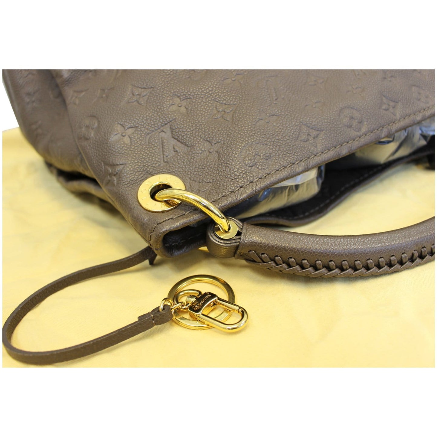 LOUIS VUITTON Artsy MM Monogram Empreinte Leather Shoulder Bag Terre