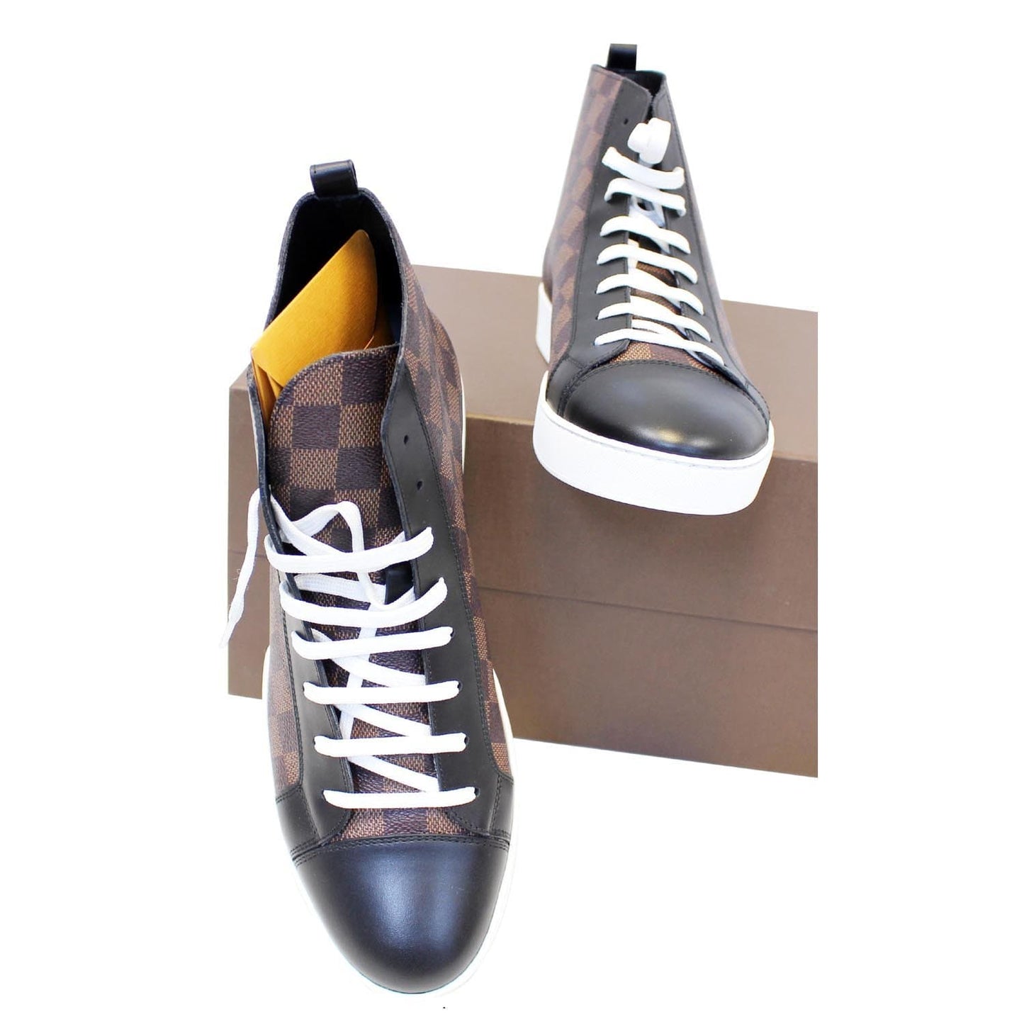LOUIS VUITTON Damier Ebene Lion Chapman Sneakers  Size US 8.1/2