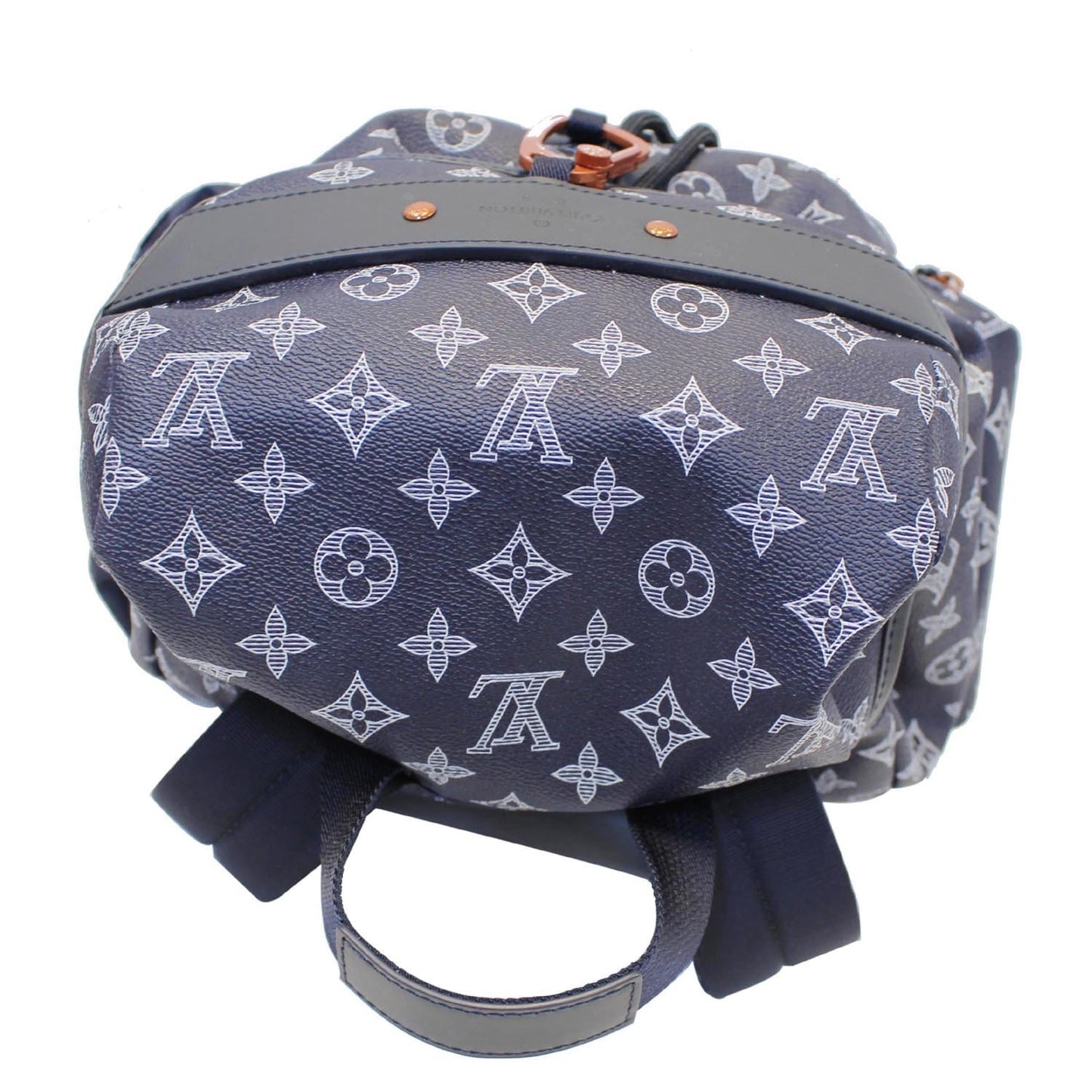LOUIS VUITTON Discovery Upside Down Monogram Backpack Bag Navy Blue