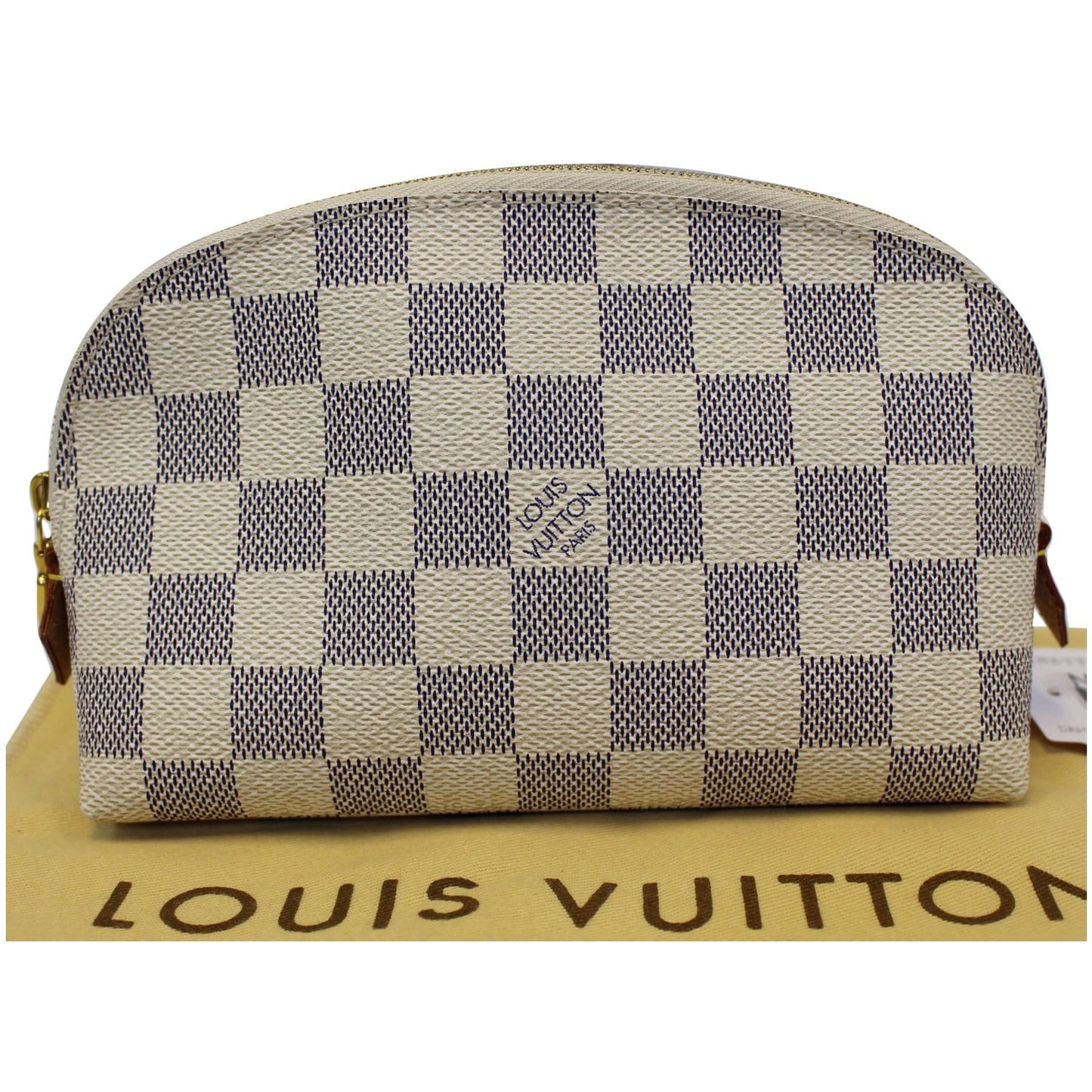 LOUIS VUITTON Damier Azur Cosmetic Pouch White