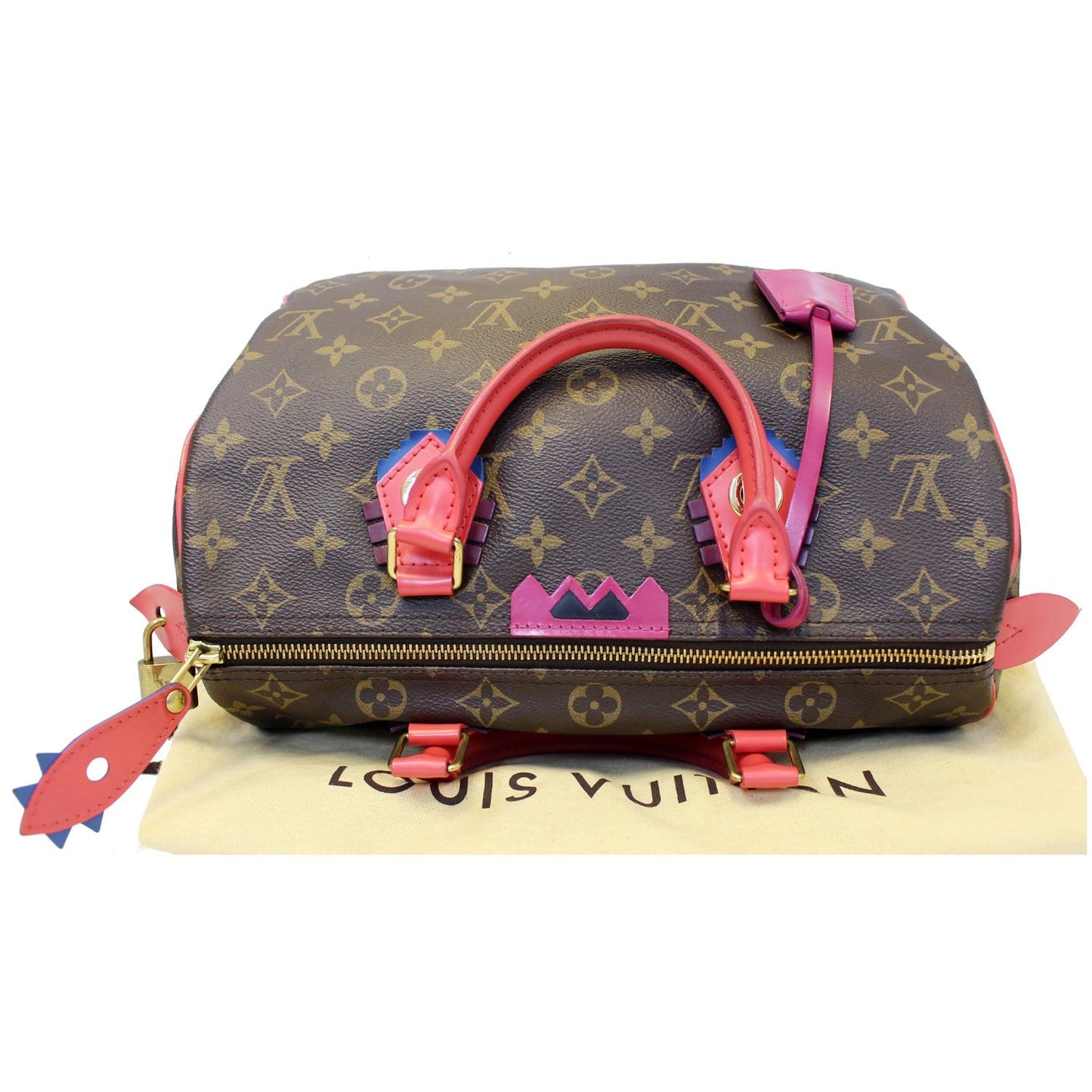 Louis Vuitton Totem Speedy 30 Monogram Canvas Satchel Bag Brown