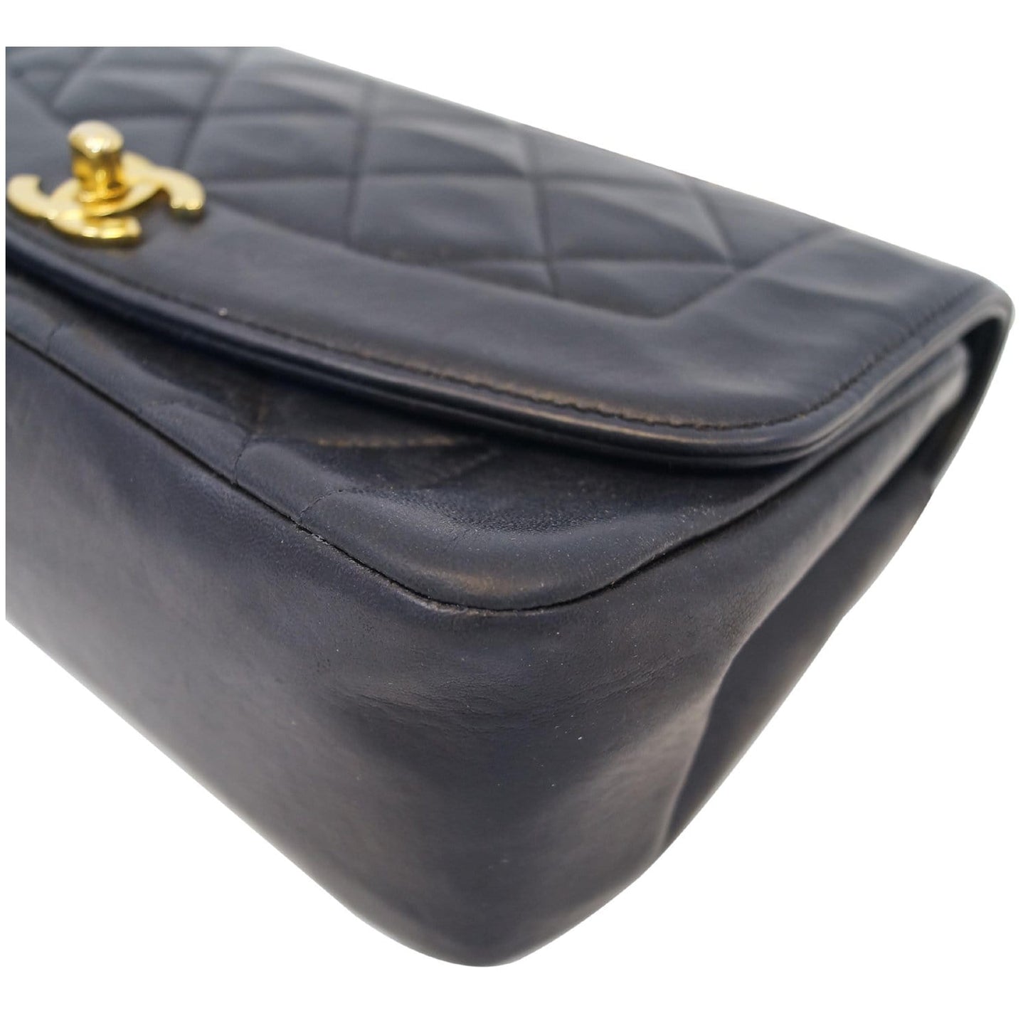 CHANEL Diana Flap Bag Quilted Lambskin Shoulder Bag Black