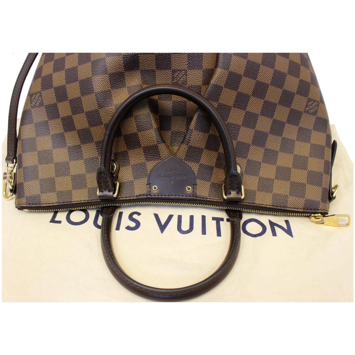 LOUIS VUITTON Siena MM Damier Ebene Shoulder Bag Brown