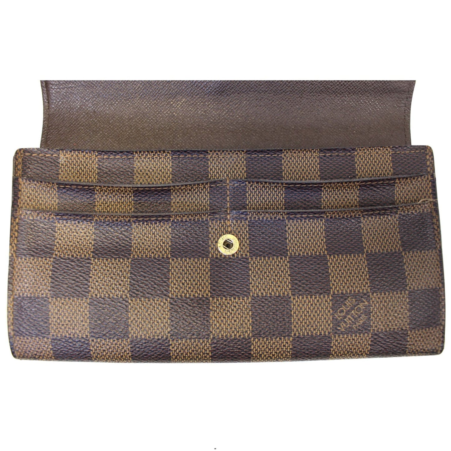 LOUIS VUITTON Damier Ebene Brown Sarah Wallet