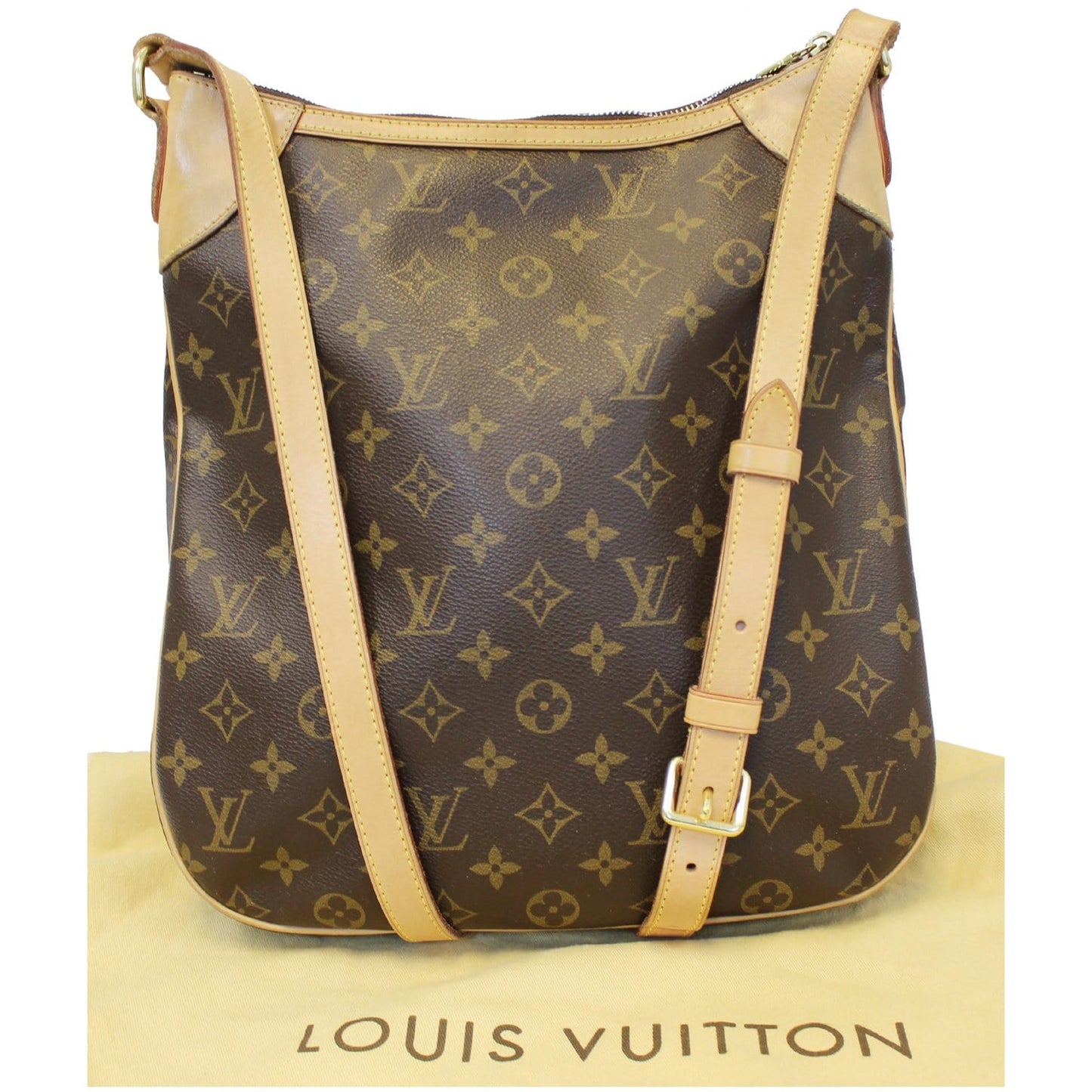 LOUIS VUITTON Odeon MM Monogram Canvas Shoulder Crossbody Bag Brown