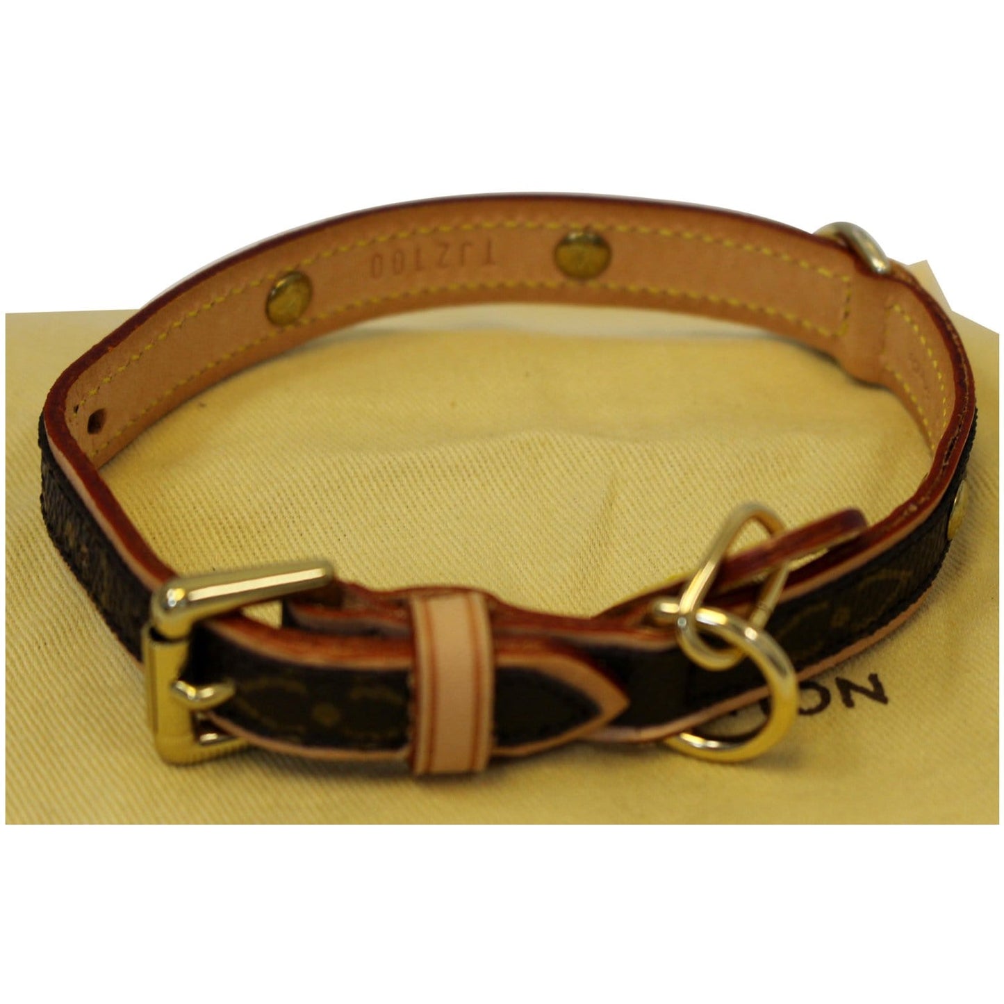 LOUIS VUITTON Baxter PM Monogram Canvas Dog Collar Brown