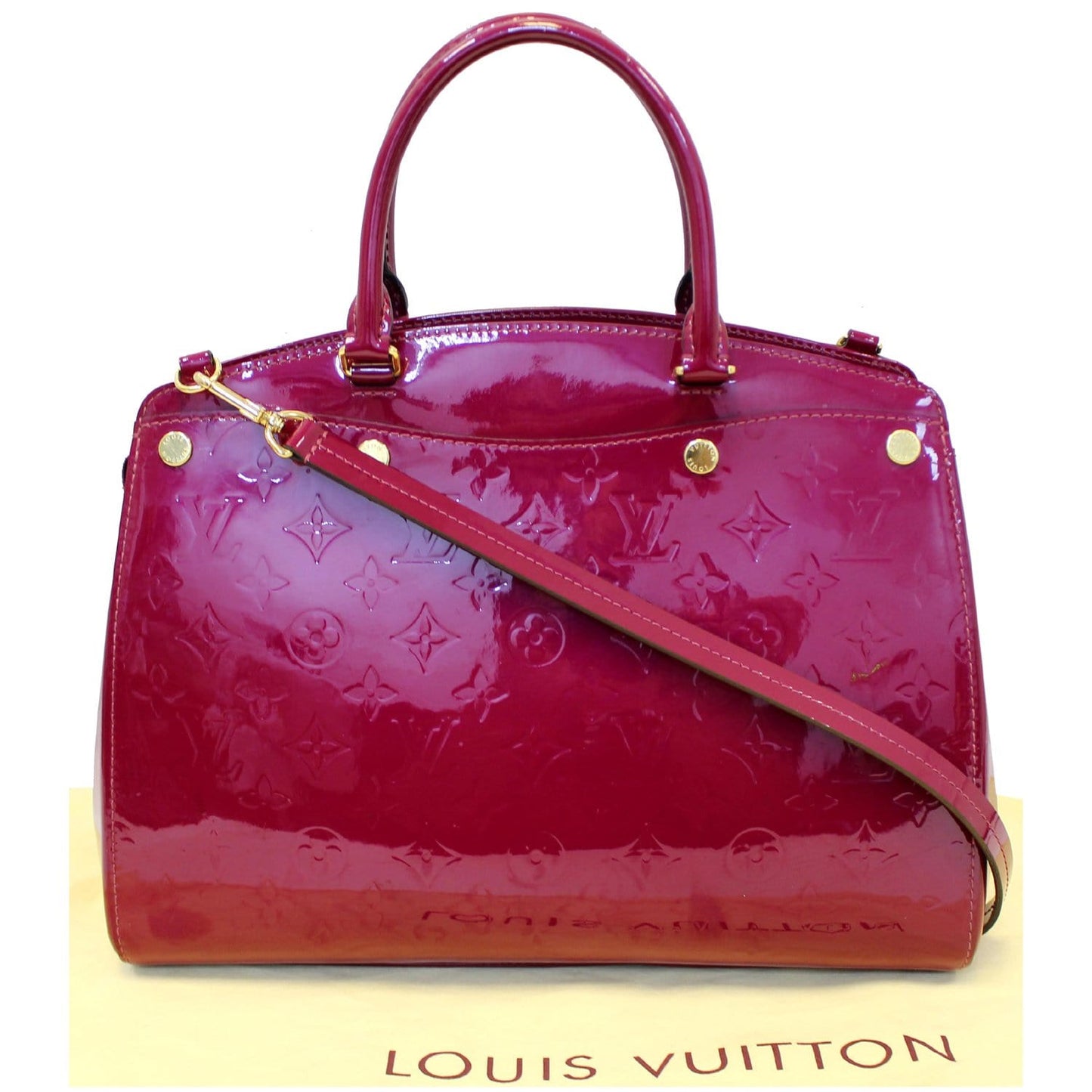 LOUIS VUITTON Brea MM NM Monogram Vernis Shoulder Bag Magenta
