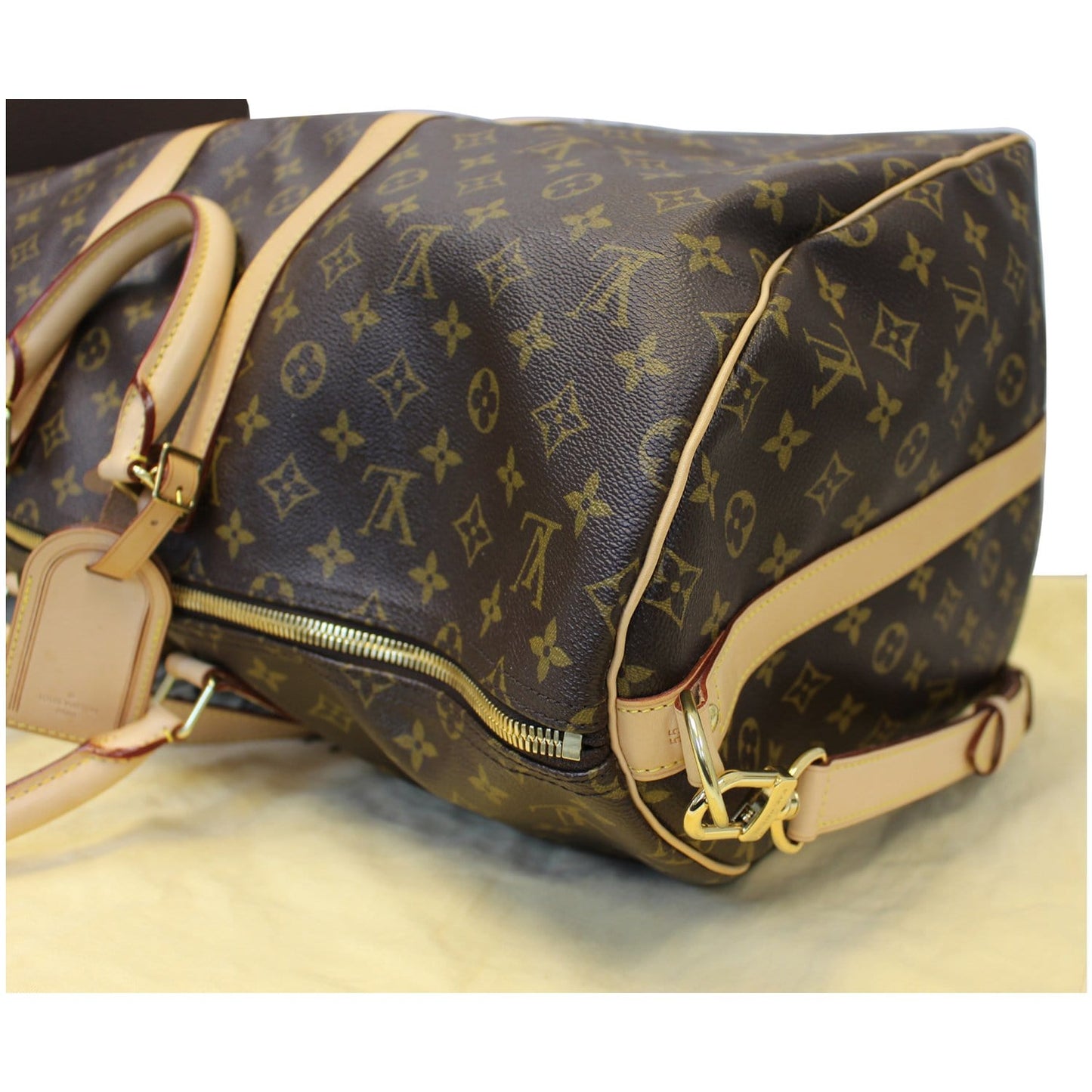 LOUIS VUITTON Keepall Bandouliere 55 Monogram Canvas Travel Bag