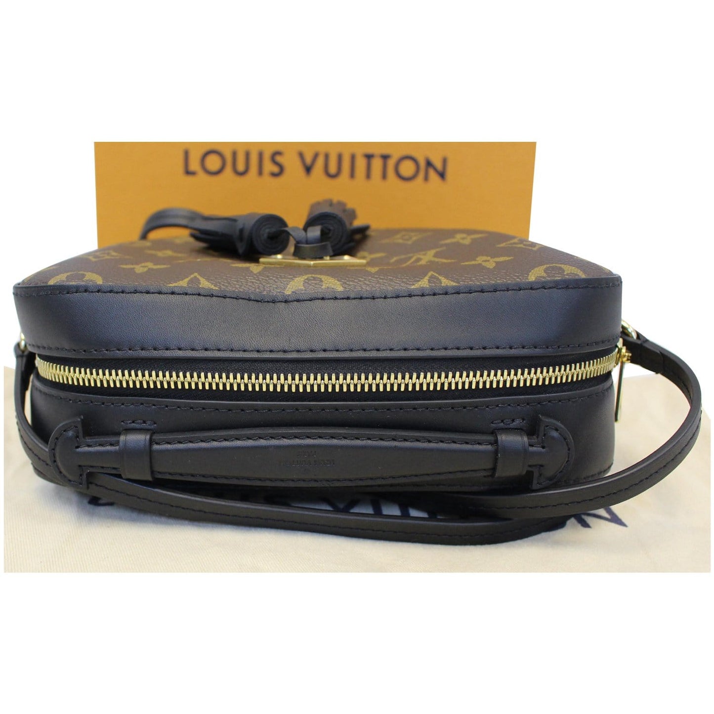 LOUIS VUITTON Saintonge Monogram Canvas Shoulder Bag Noir Black