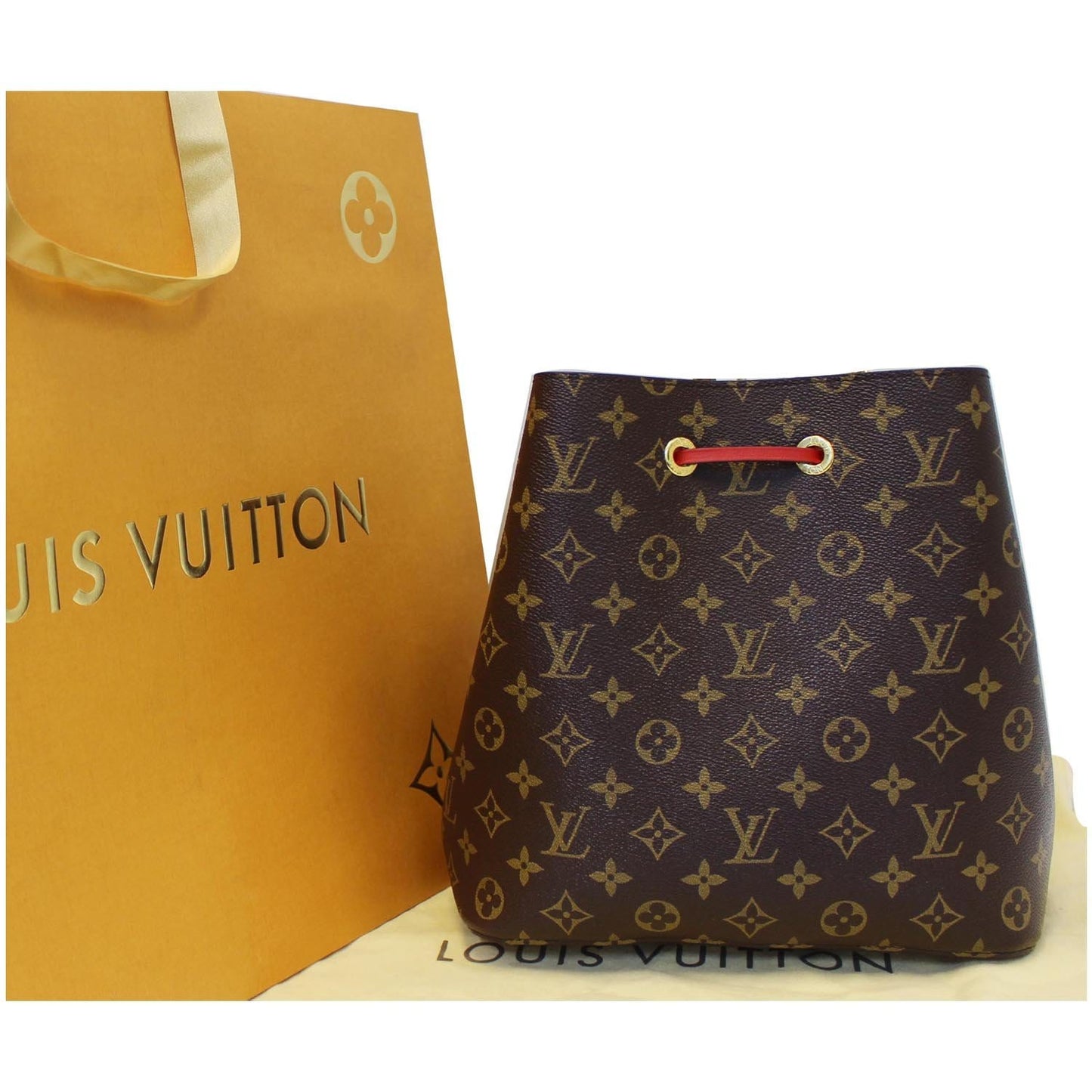 LOUIS VUITTON Neonoe Monogram Canvas Shoulder Bag Coquelicot