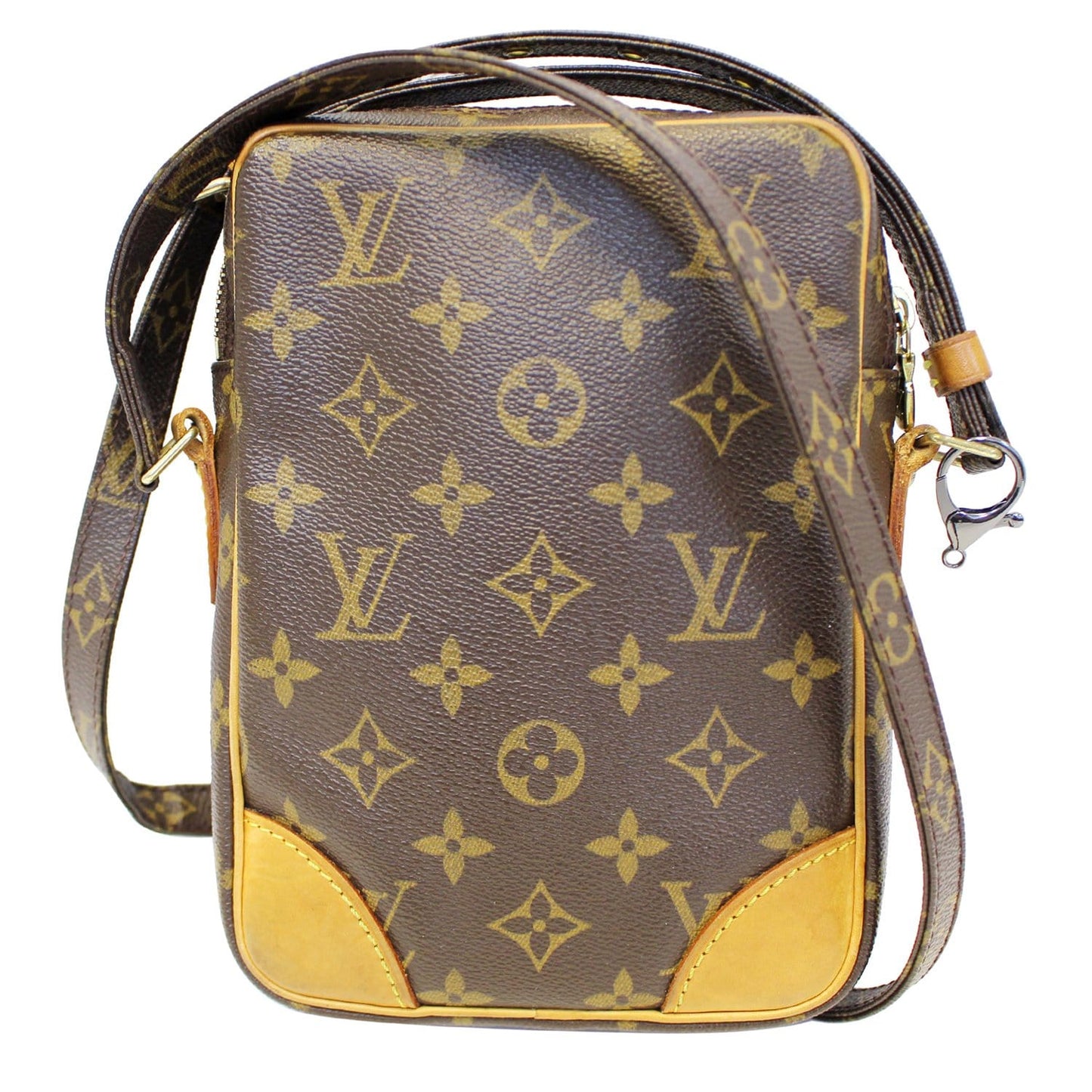 LOUIS VUITTON Danube Monogram Canvas Crossbody Bag Brown
