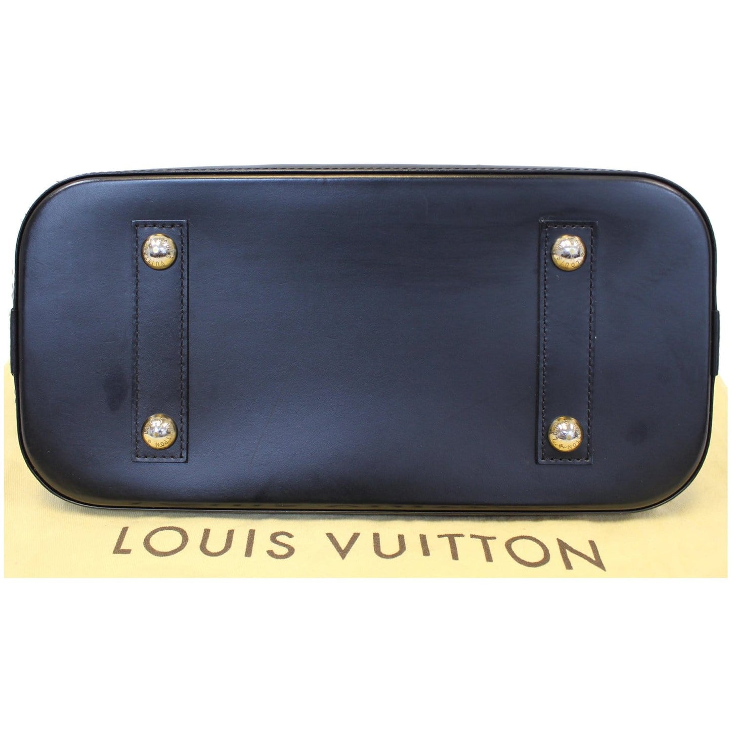 Louis Vuitton Alma Epi Leather Satchel Bag Black