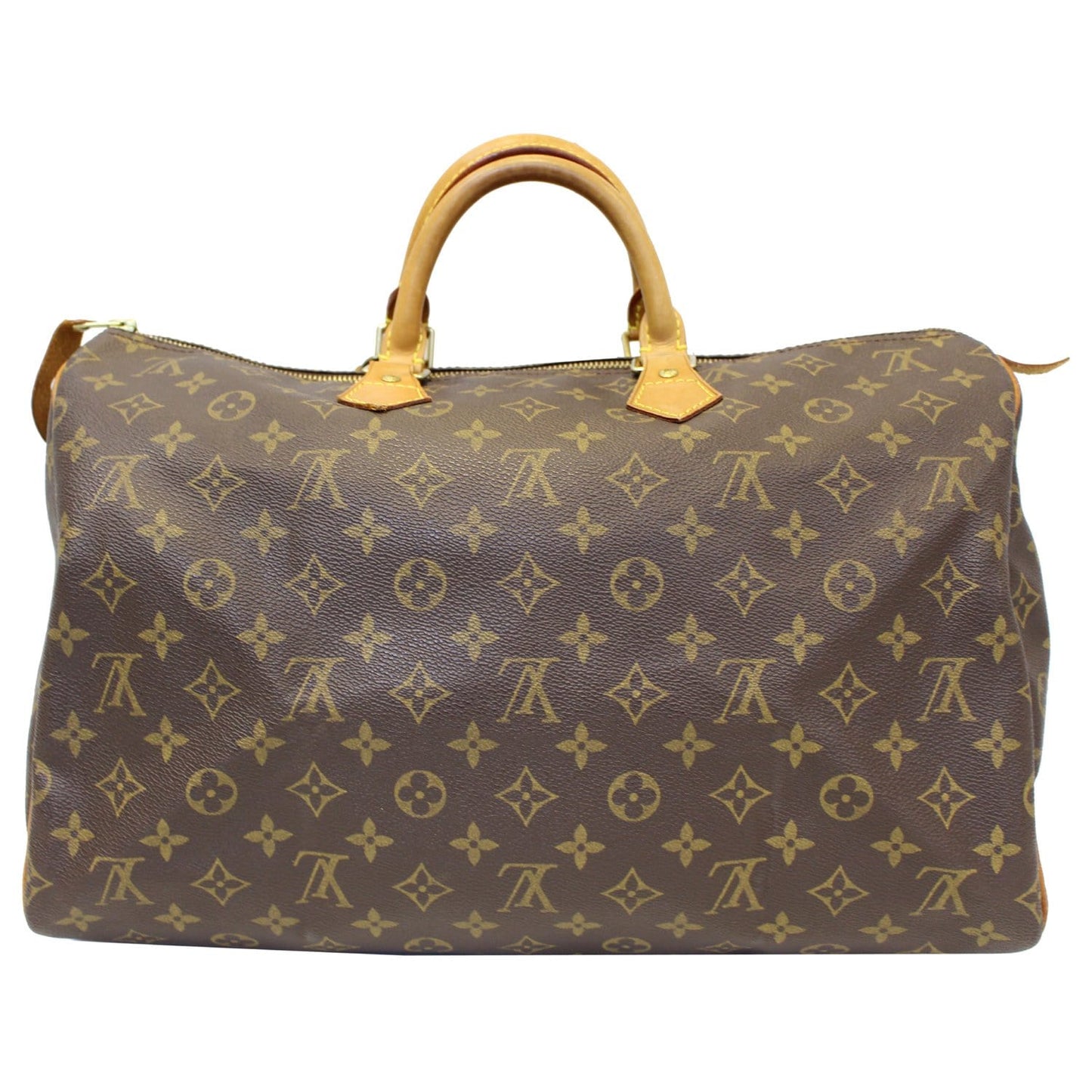 LOUIS VUITTON Speedy 40 Monogram Canvas Satchel Handbag Brown