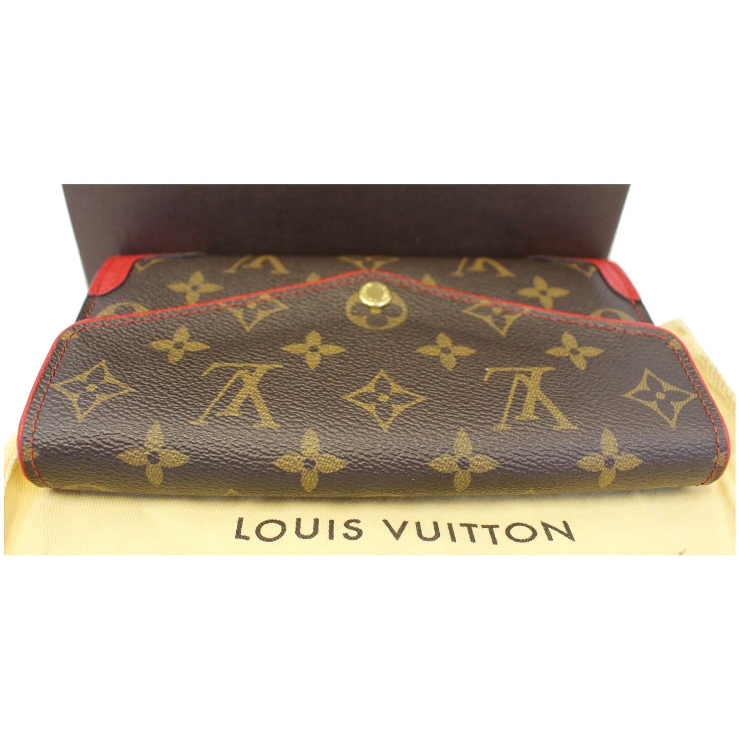 LOUIS VUITTON Sarah Retiro Monogram Canvas Wallet Brown/Cerise