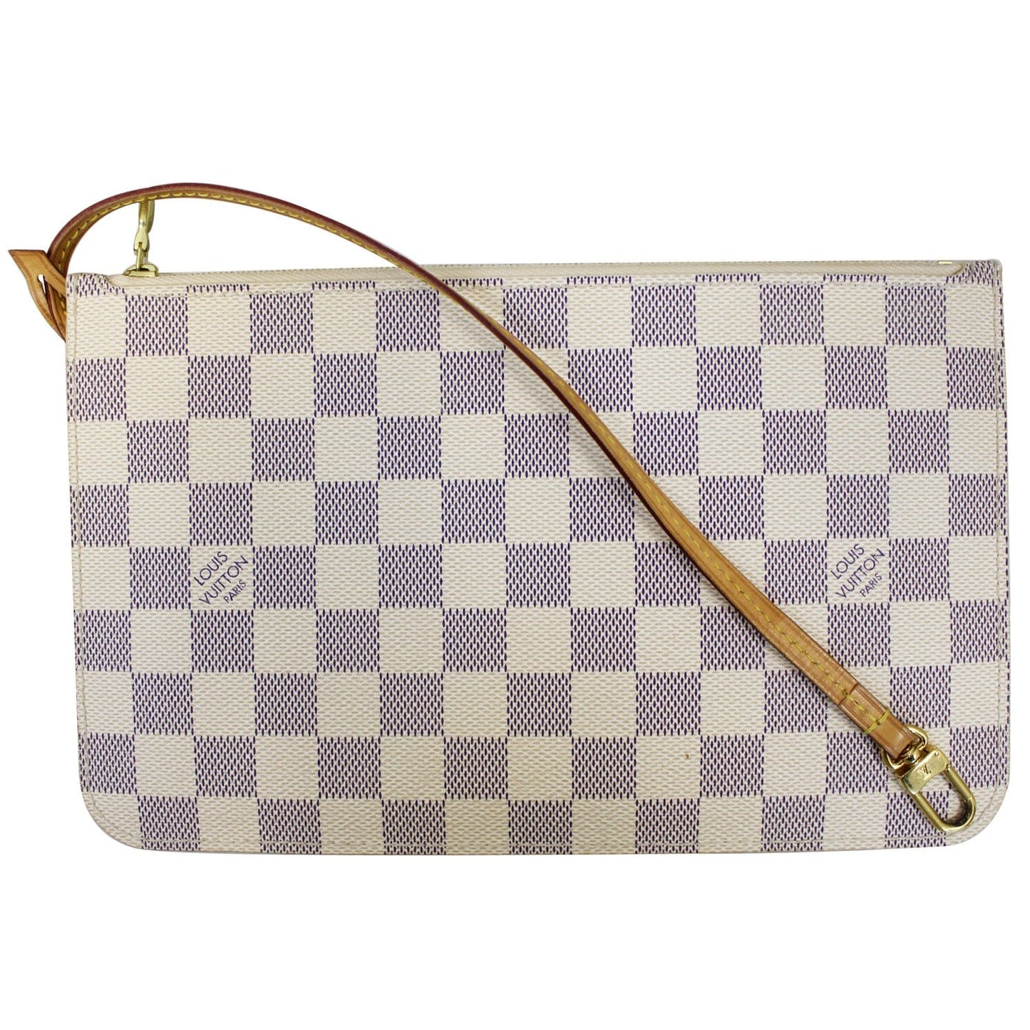 LOUIS VUITTON Pochette Wristlet Pouch Neverfull MM Damier Azur