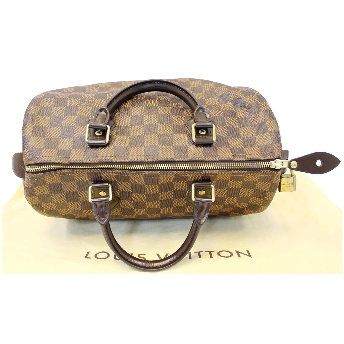 LOUIS VUITTON Speedy 30 Damier Ebene Brown Satchel Bag