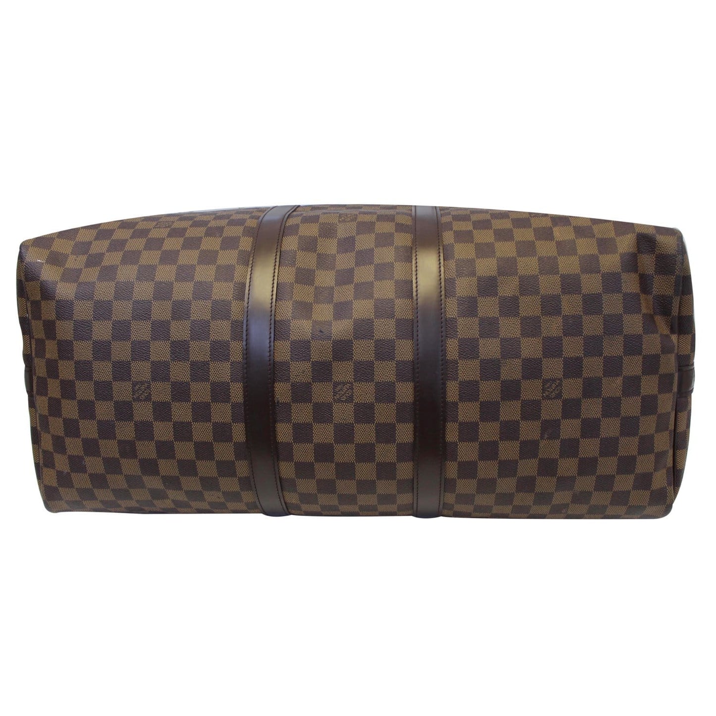 LOUIS VUITTON Keepall Bandouliere 55 Damier Ebene Travel Bag Brown
