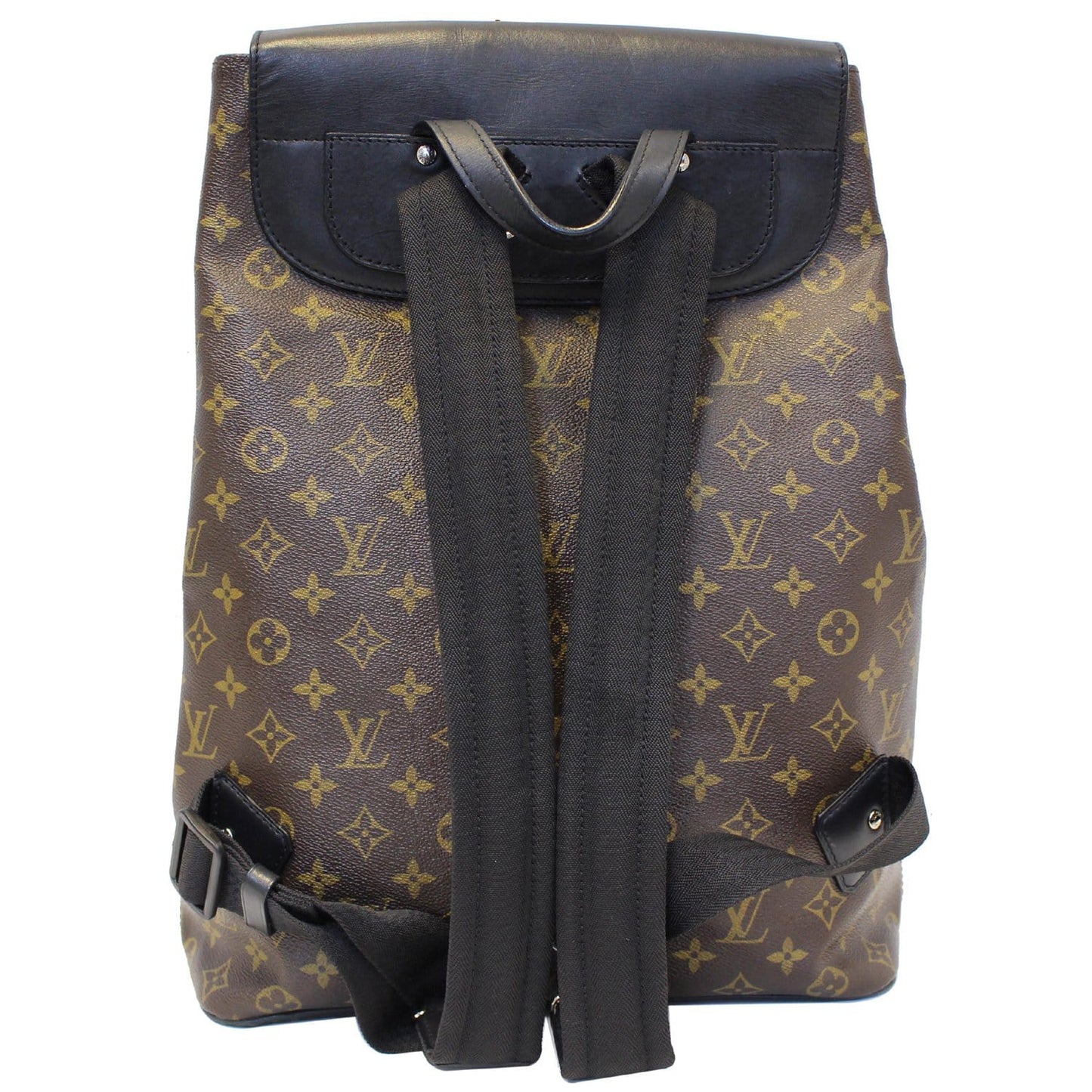 LOUIS VUITTON Palk Monogram Macassar Canvas Backpack Bag Black