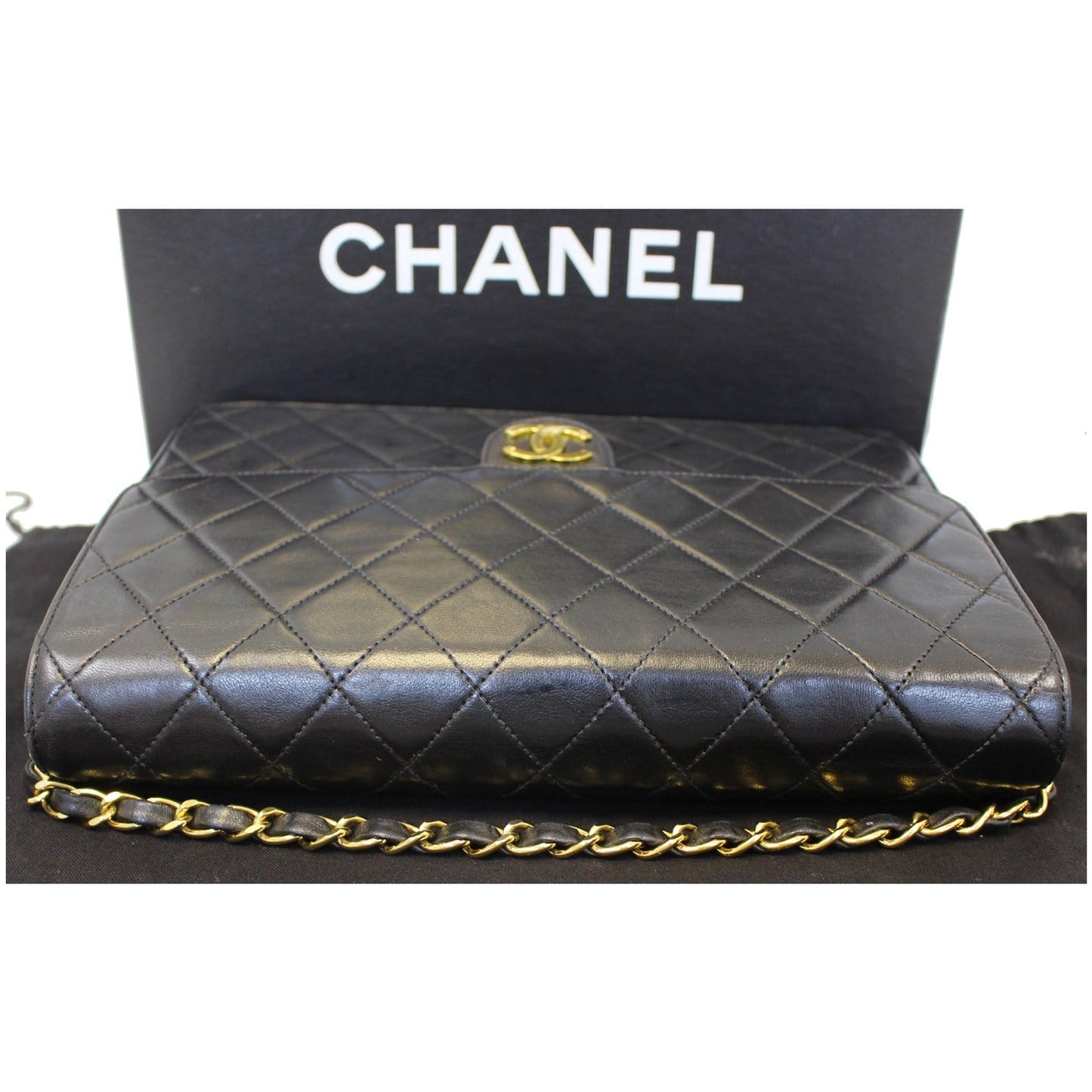 CHANEL Matelasse 25 Lambskin Leather Shoulder Bag Black