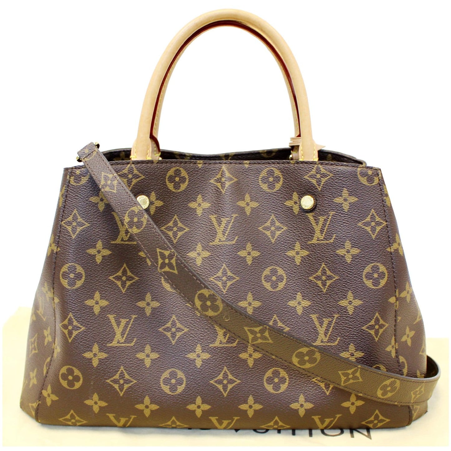 LOUIS VUITTON Montaigne MM Monogram Canvas Shoulder Bag Brown