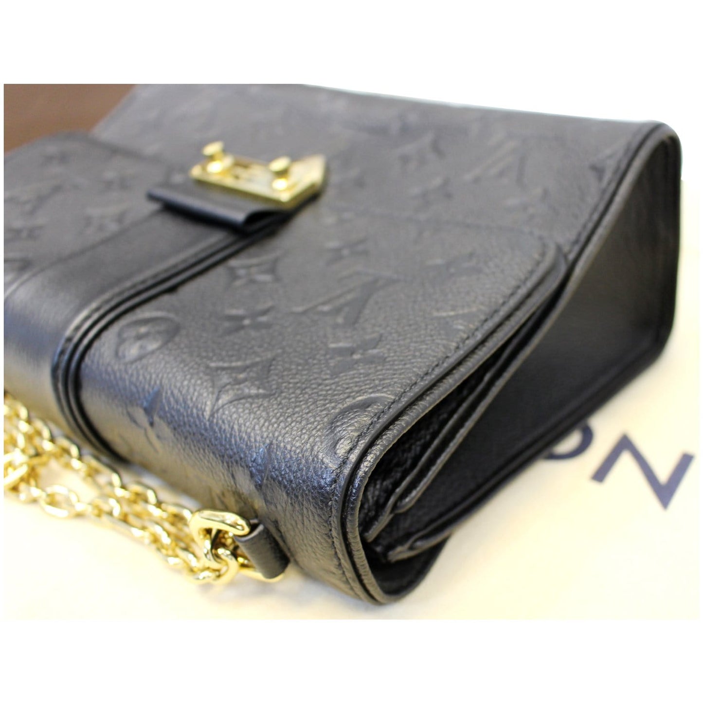 LOUIS VUITTON Saint Sulpice PM Empreinte Leather Crossbody Bag Noir