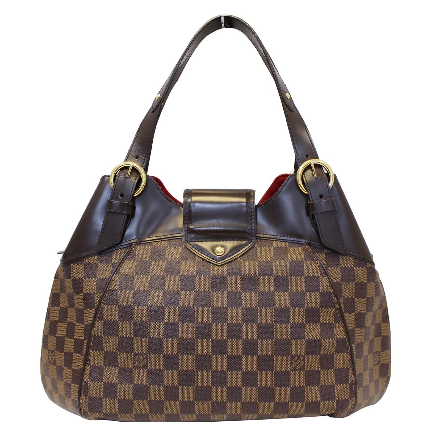 LOUIS VUITTON Sistina GM Damier Ebene Shoulder Handbag Brown